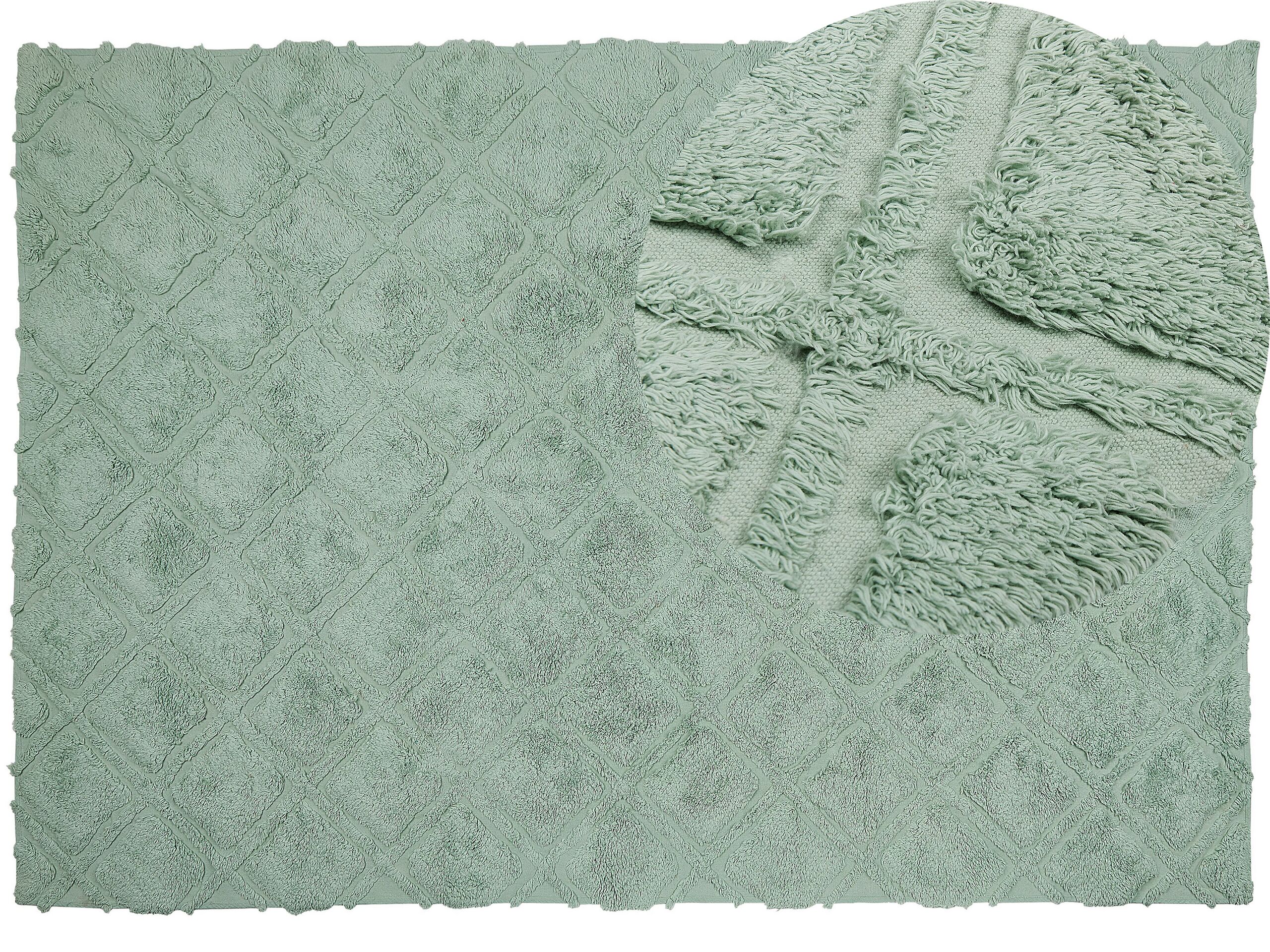 Cotton Area Rug 160x230cm Green - Gemini Interiors
