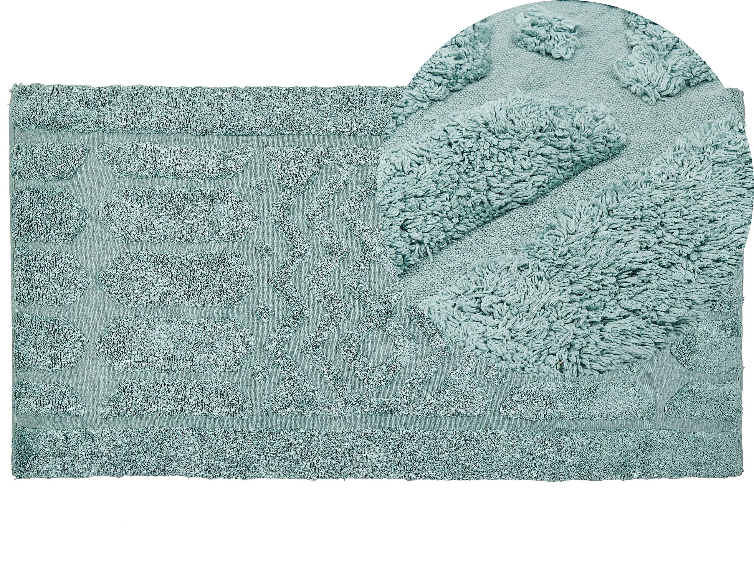 Cotton Area Rug 80x150cm Mint - Gemini Interiors