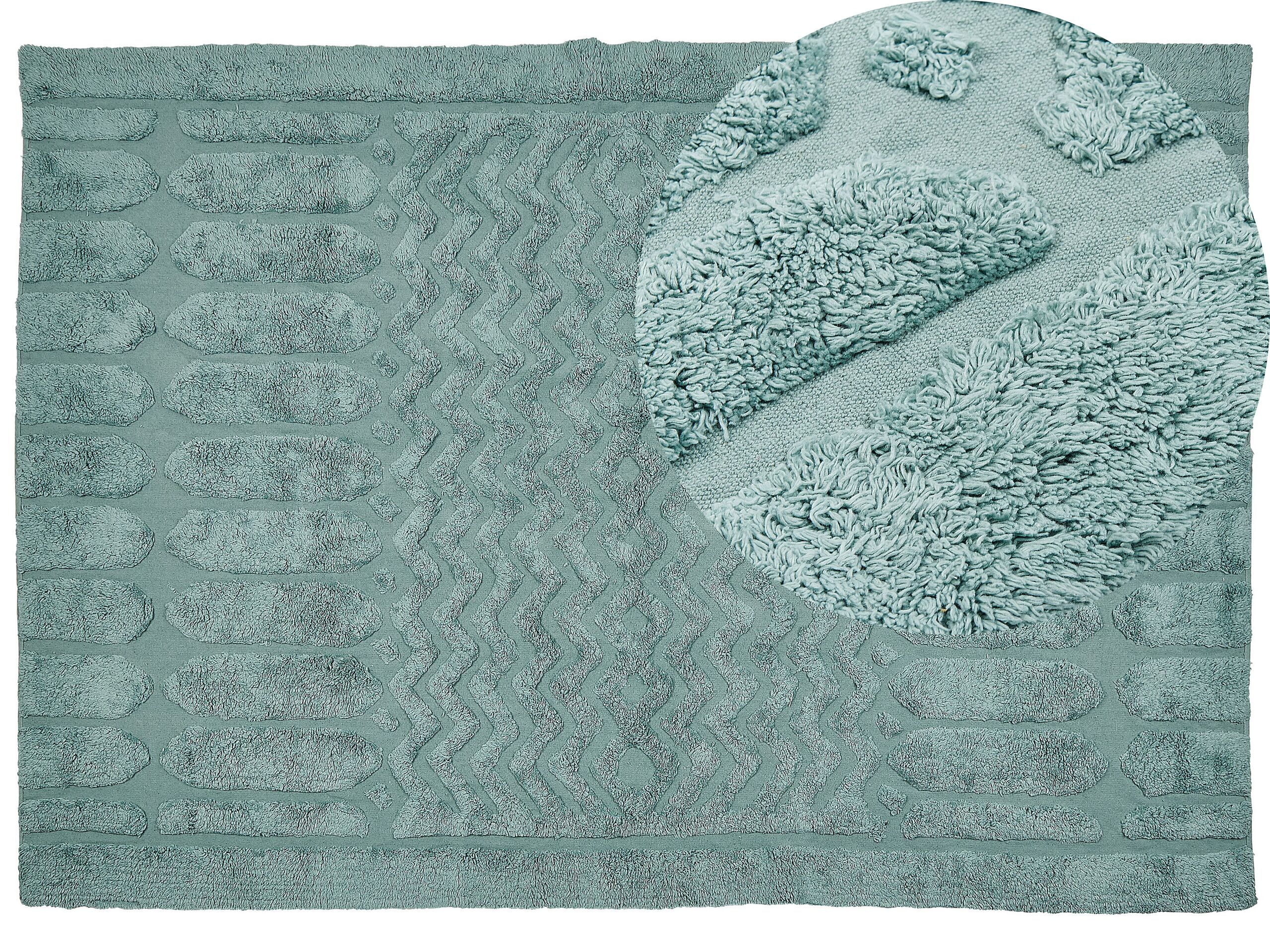 Cotton Area Rug 160x230cm Mint - Gemini Interiors