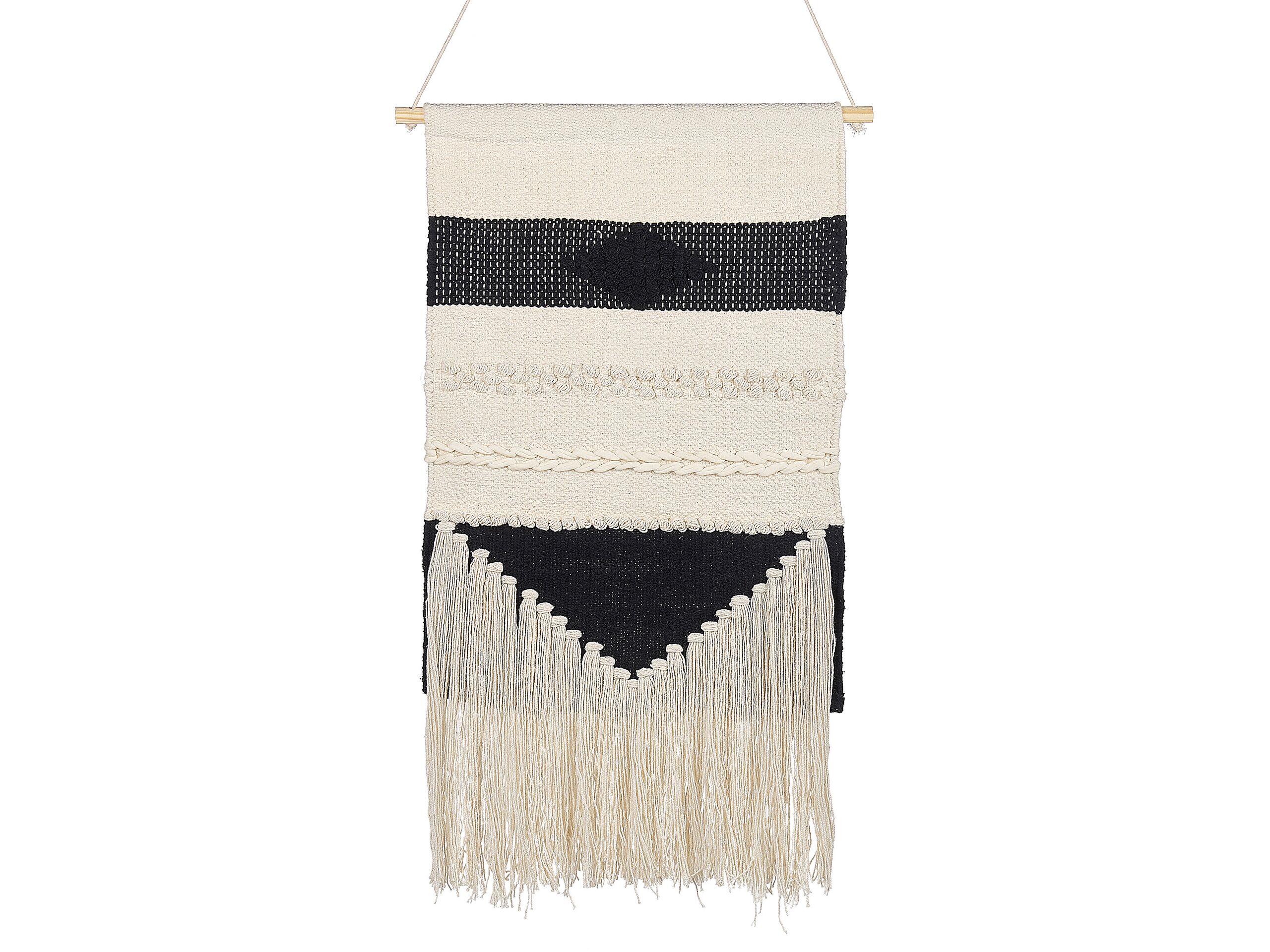Cotton MacramÃ Wall Hanging Beige and Black DASKA - Gemini Interiors