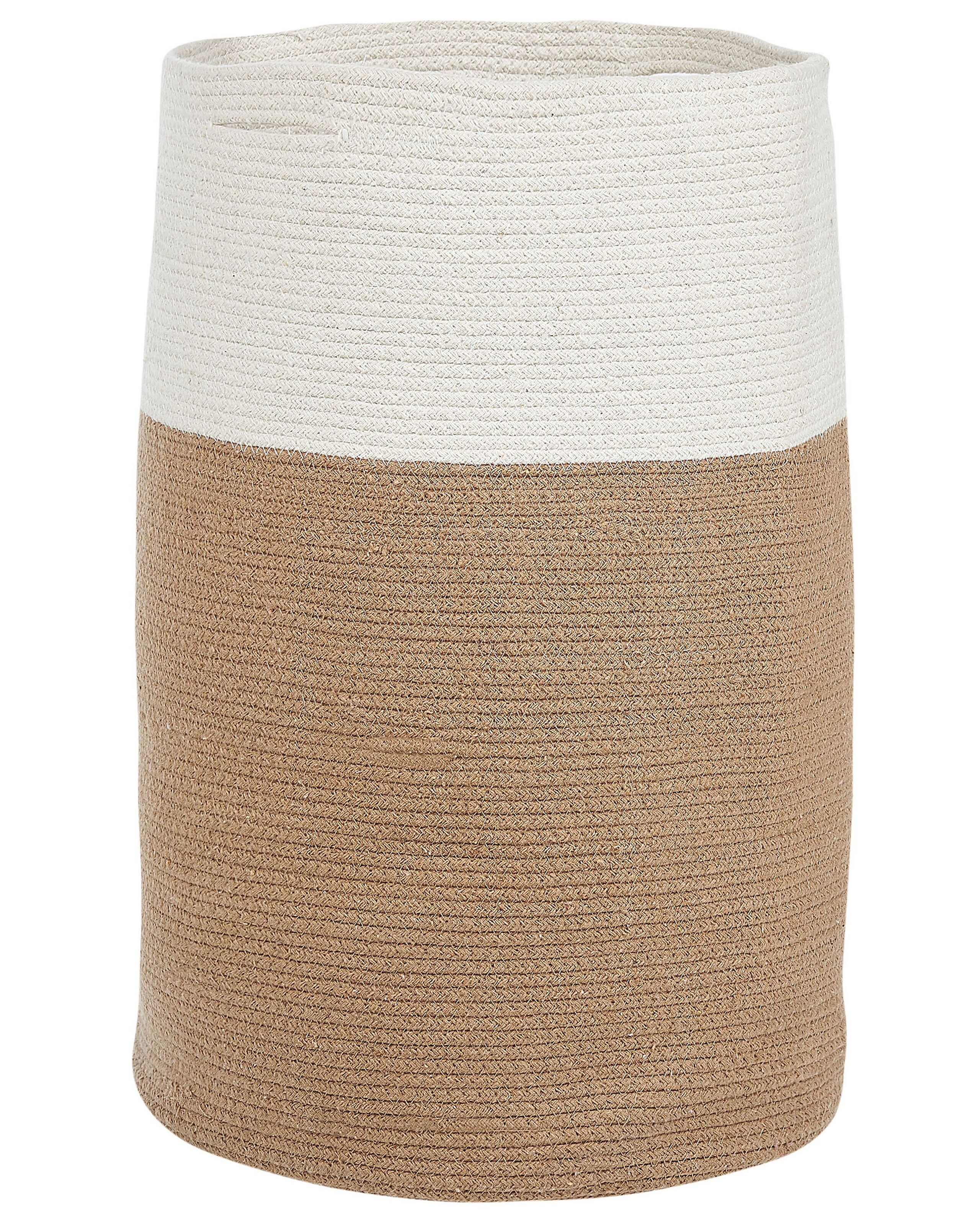 Cotton Basket Beige and White ARDESEN - Gemini Interiors