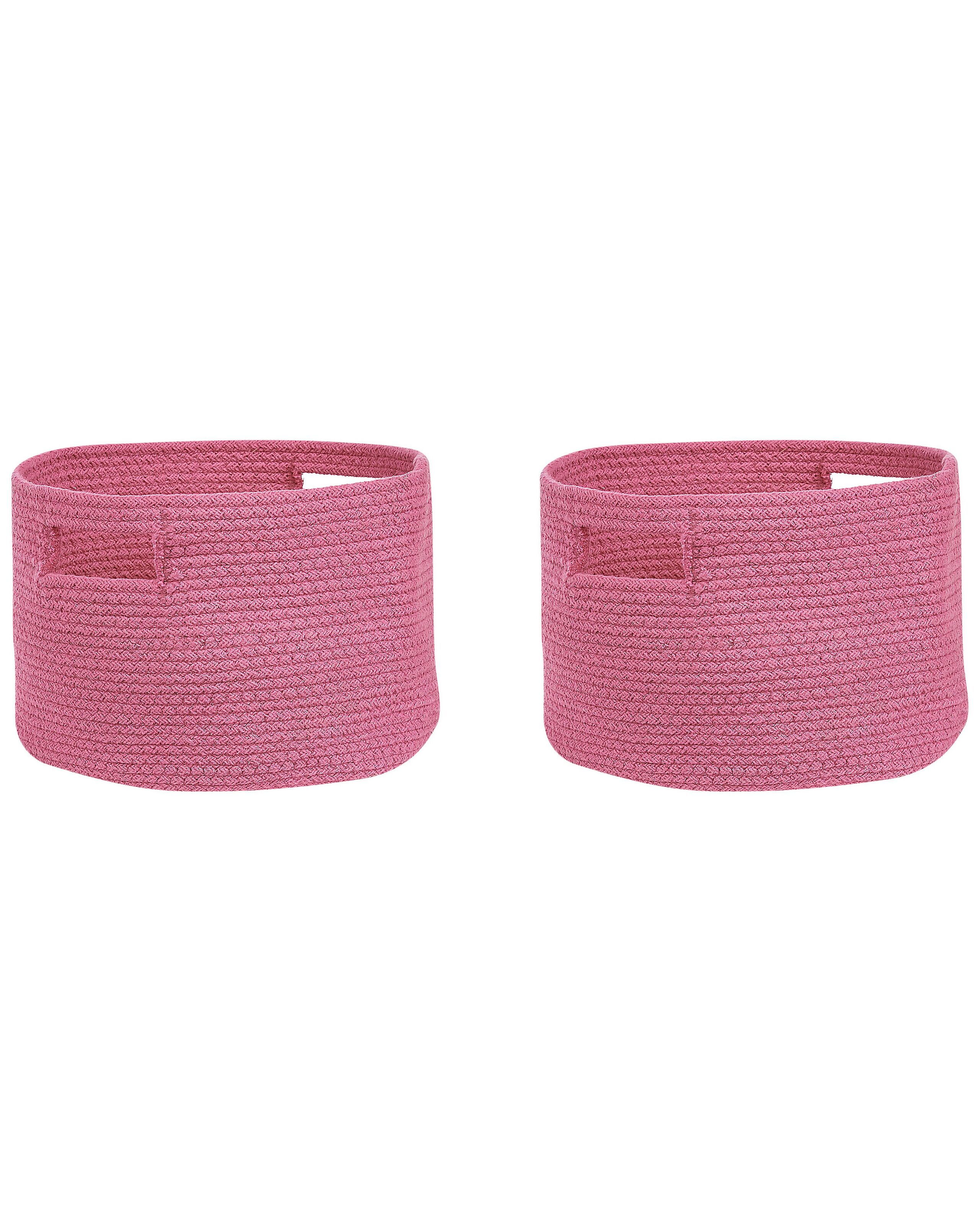 Set of 2 Cotton Baskets Pink - Gemini Interiors
