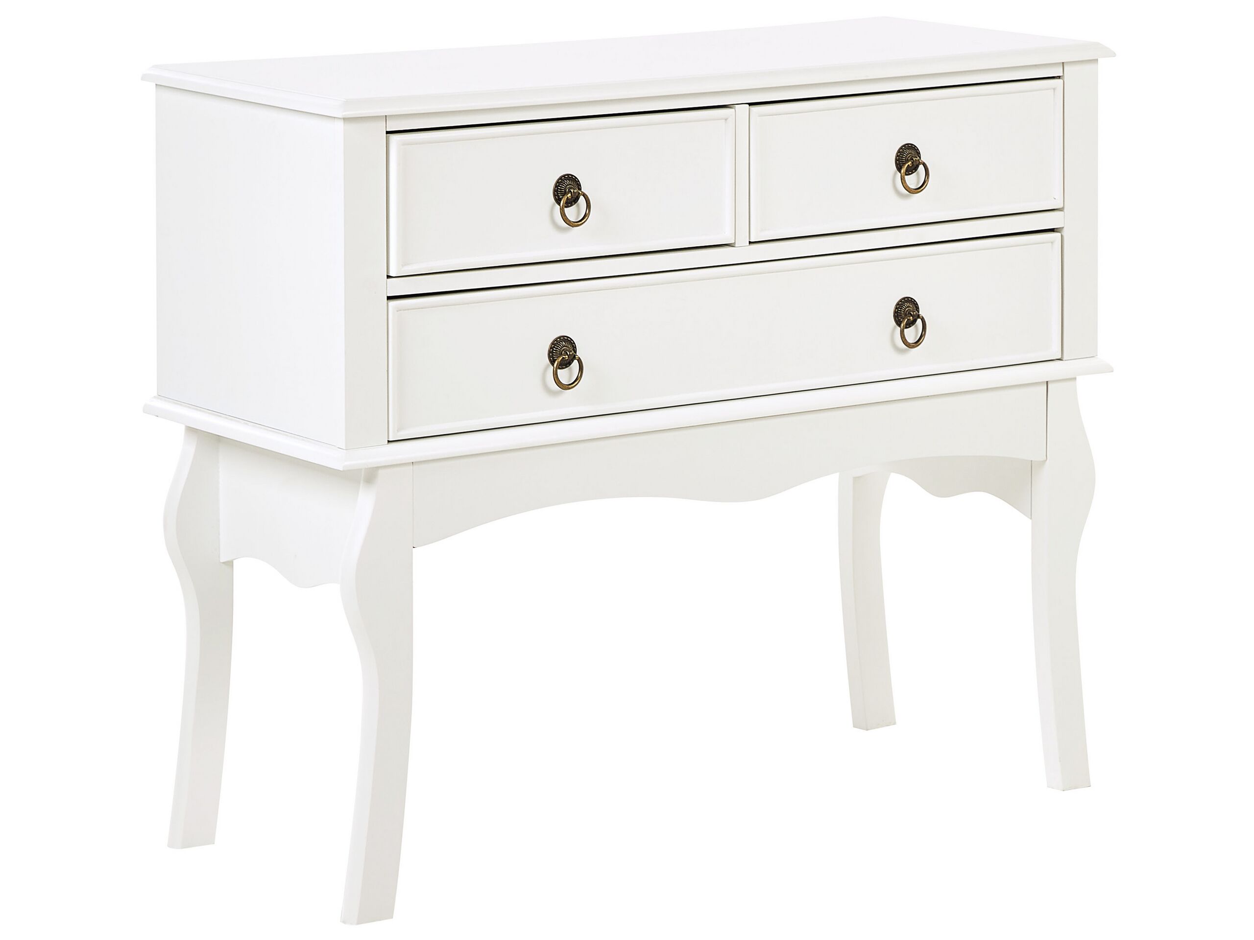 3 Drawer Console Table White LAMAR - Gemini Interiors