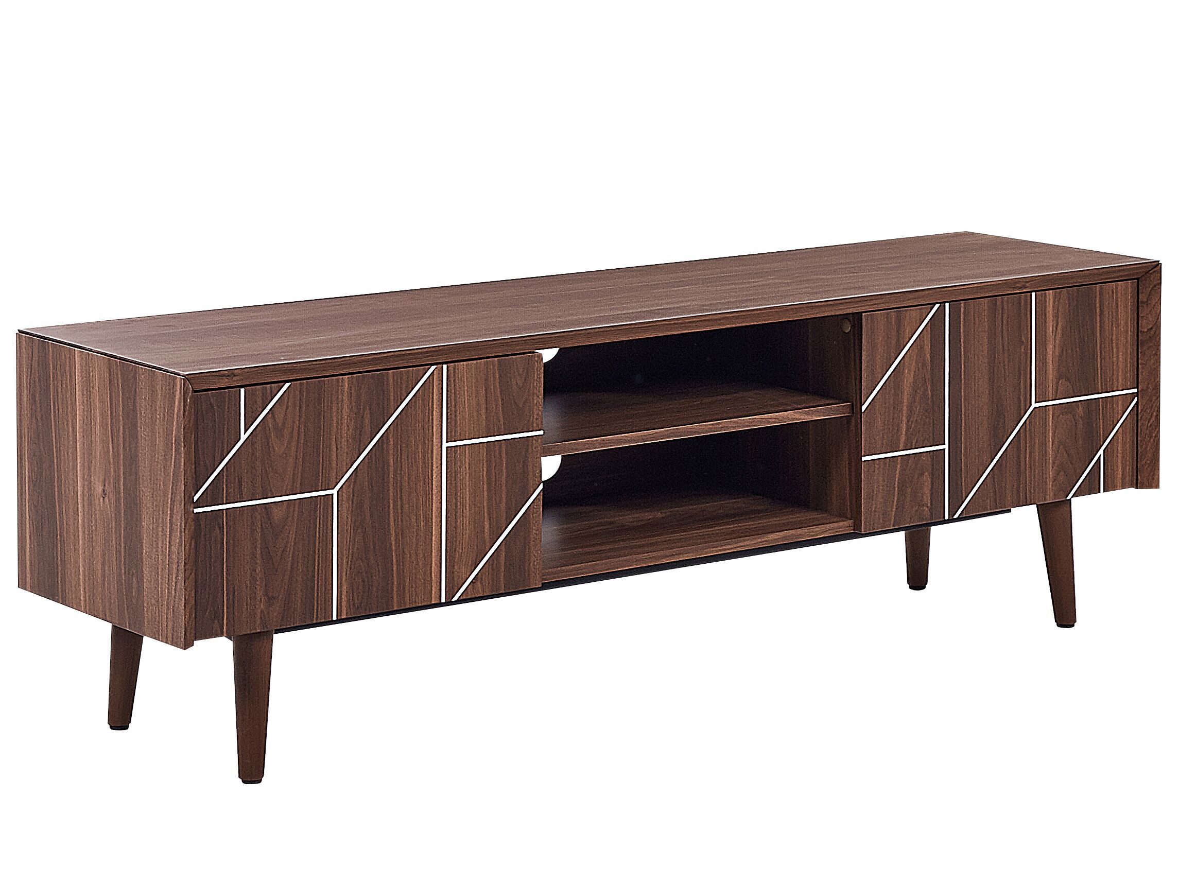 TV Stand Dark Wood FRANKLIN - Gemini Interiors