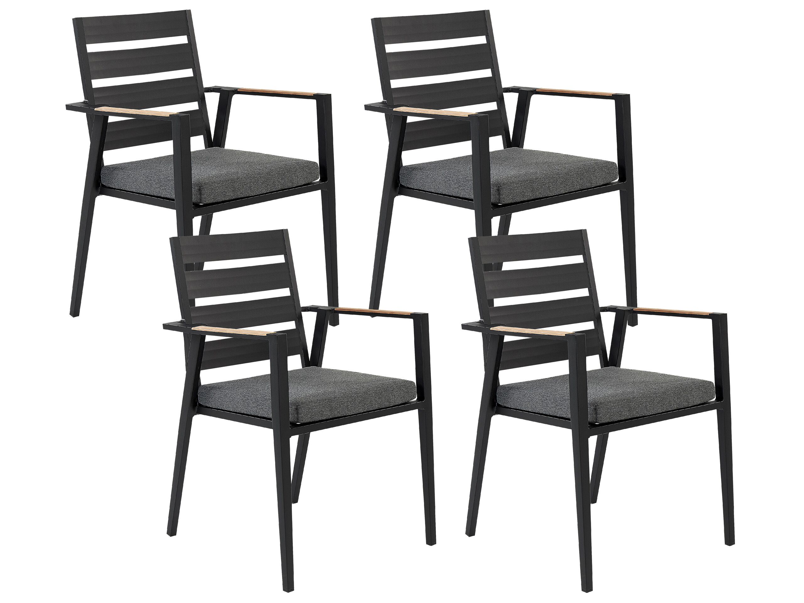 Set of 4 Garden Chairs Black TAVIANO - Gemini Interiors