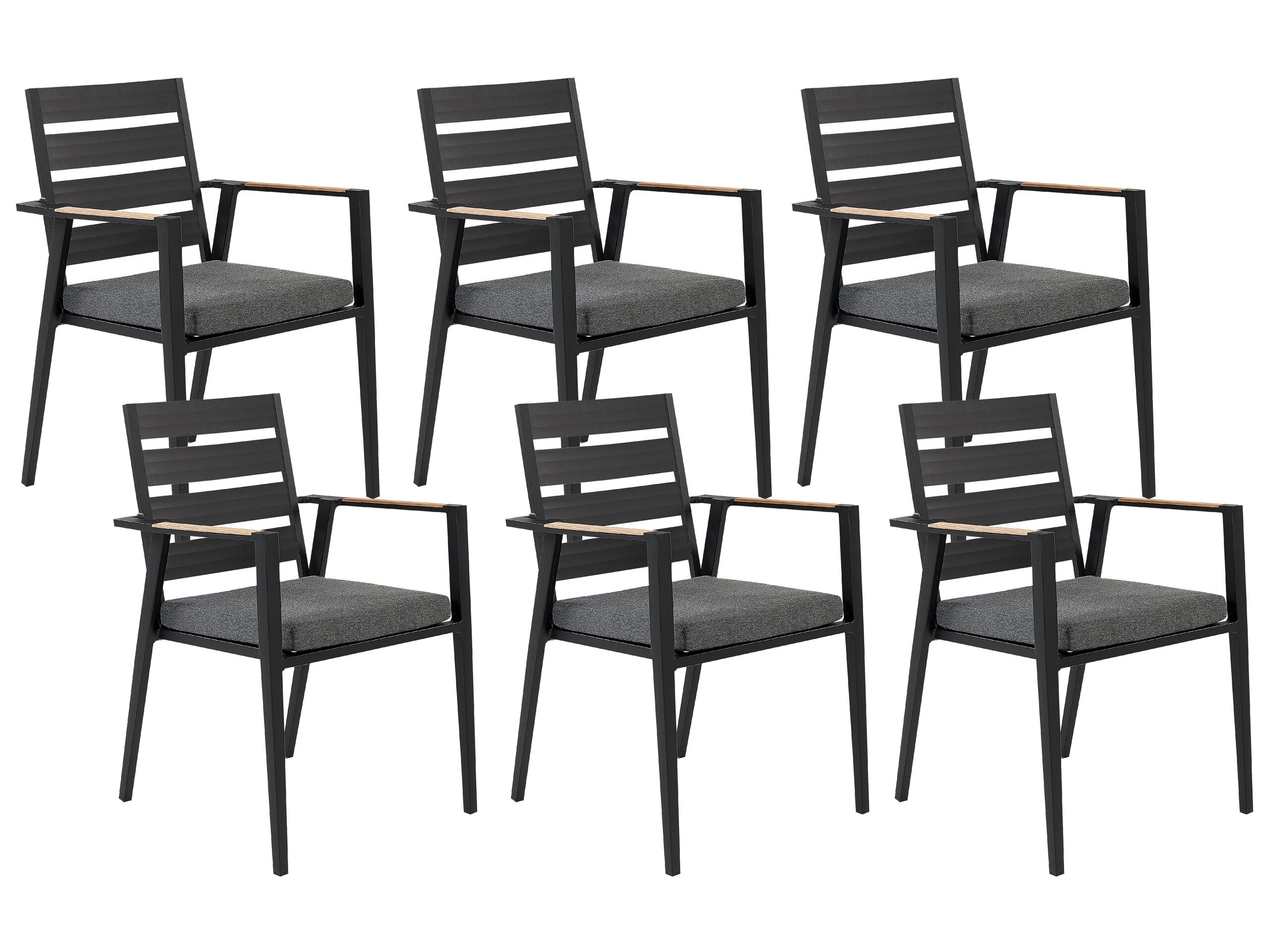 Set of 6 Garden Chairs Black TAVIANO - Gemini Interiors