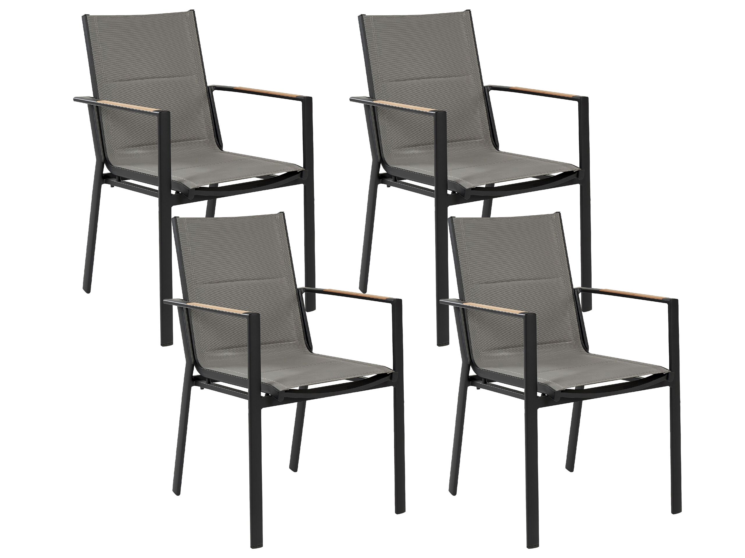 Set of 4 Garden Chairs Black BUSSETO - Gemini Interiors
