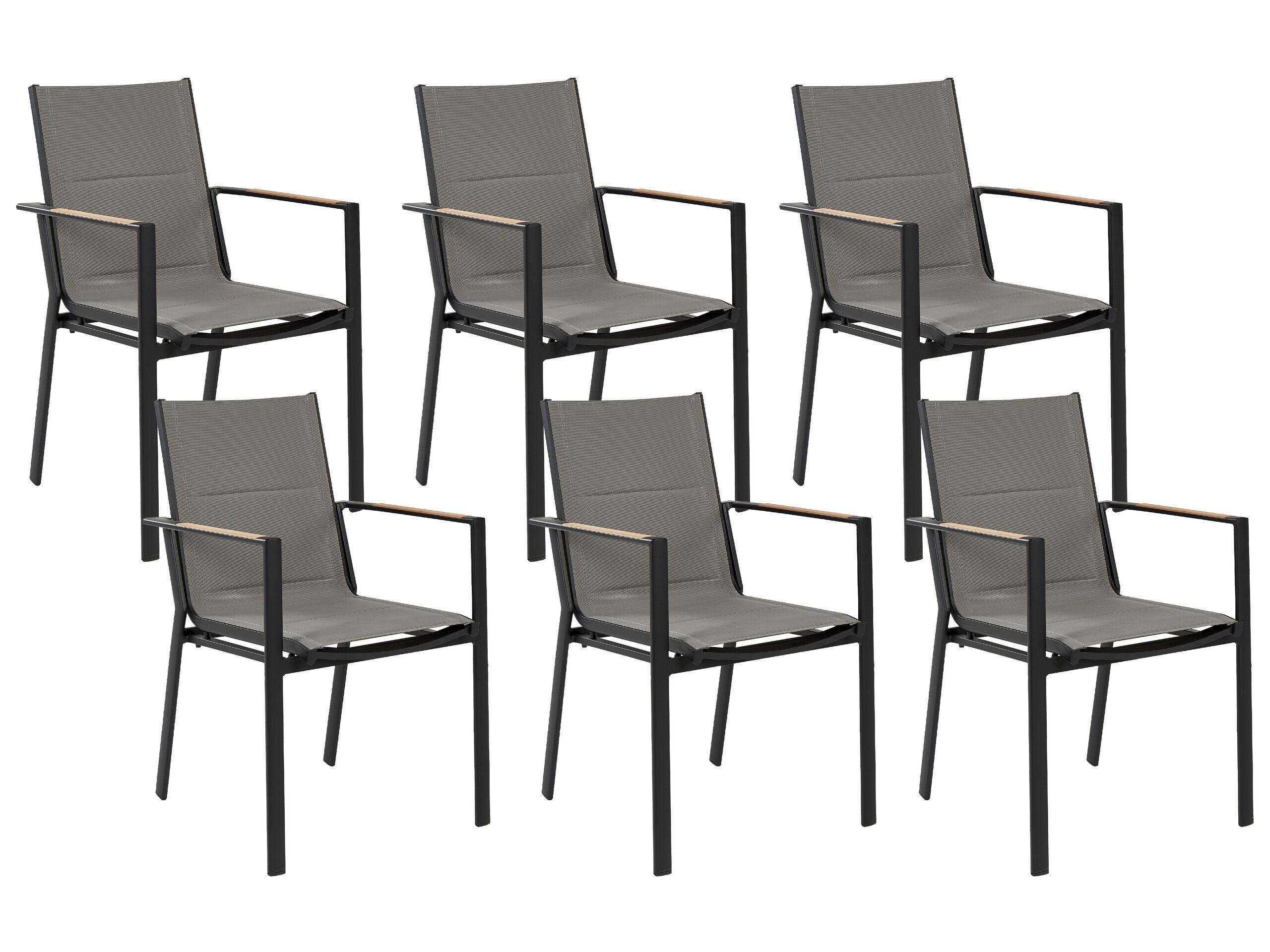 Set of 6 Garden Chairs Black BUSSETO - Gemini Interiors