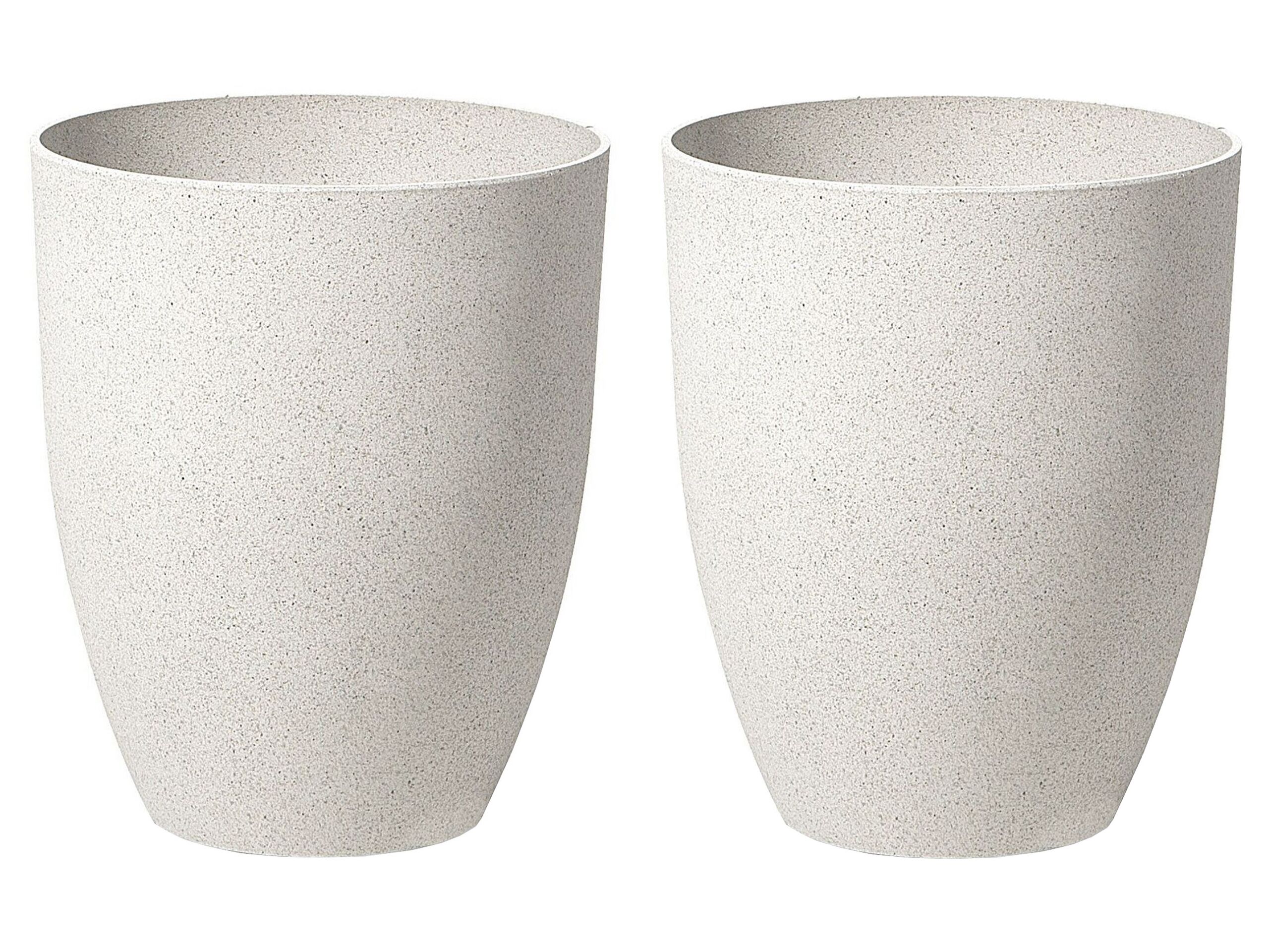 Set of 2 Plant Pots 35 x 35 x 42 cm Off-White CROTON - Gemini Interiors