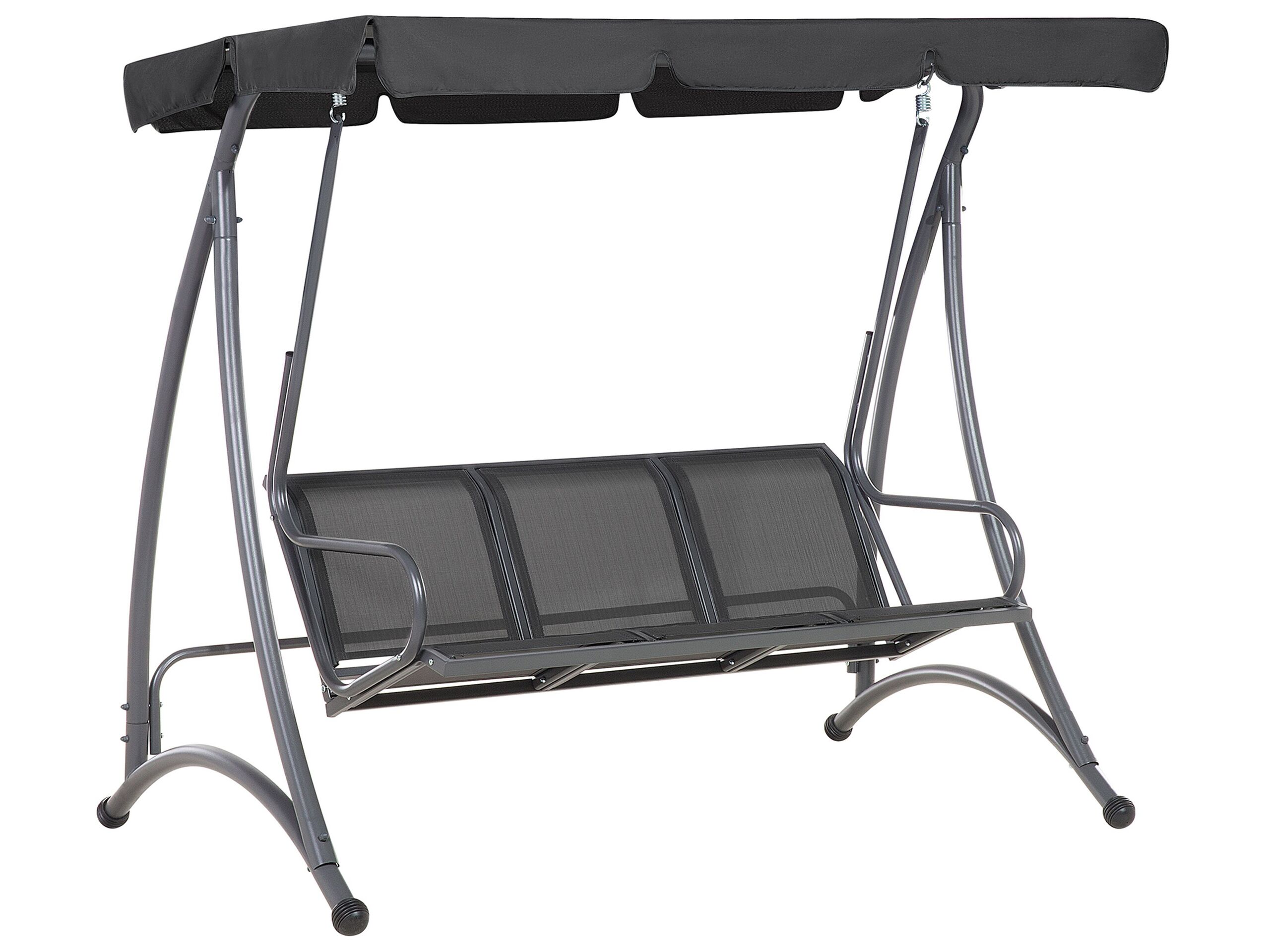 3 Seater Garden Swing Black BOGART - Gemini Interiors
