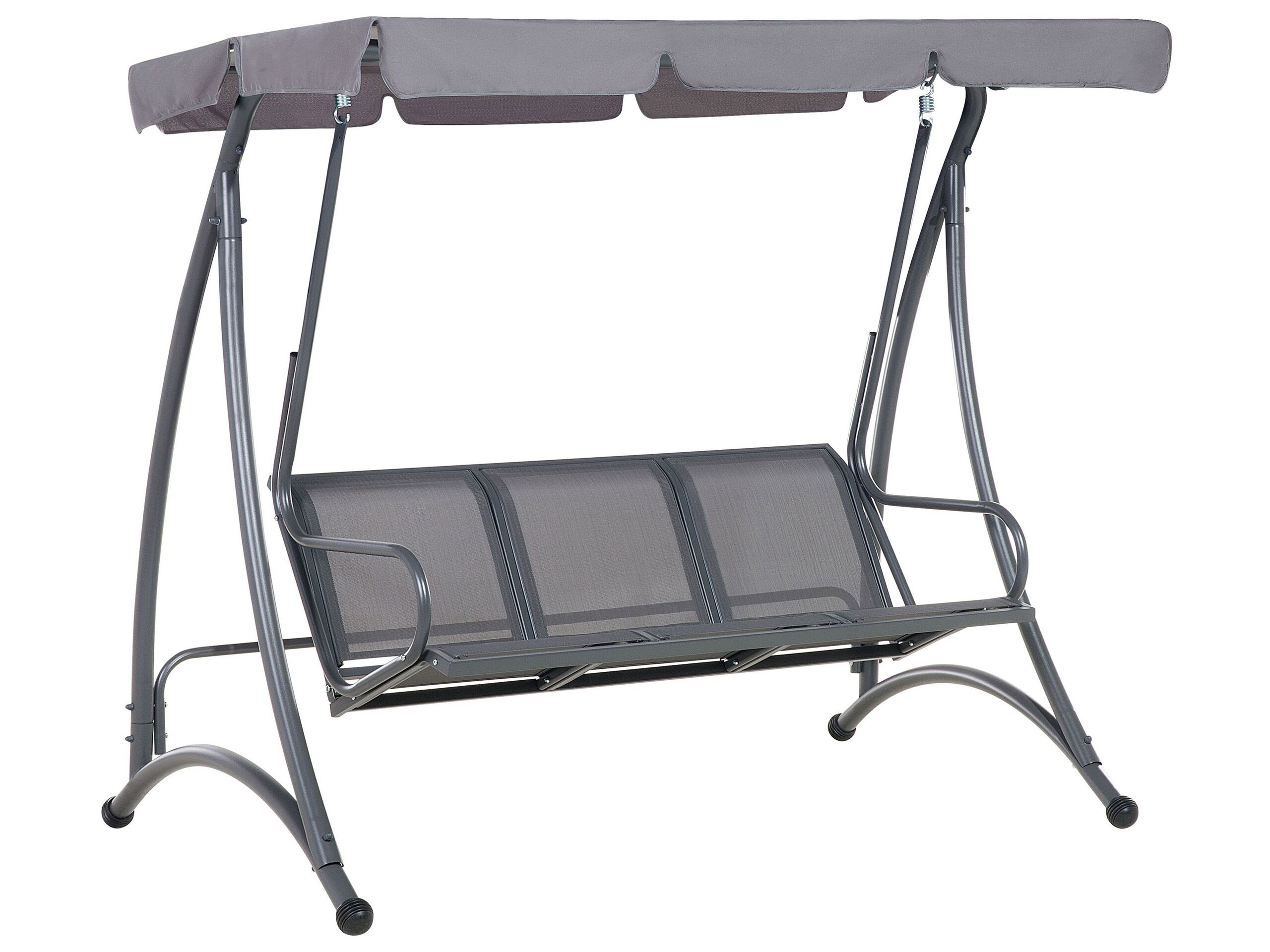 3 Seater Garden Swing Grey BOGART - Gemini Interiors