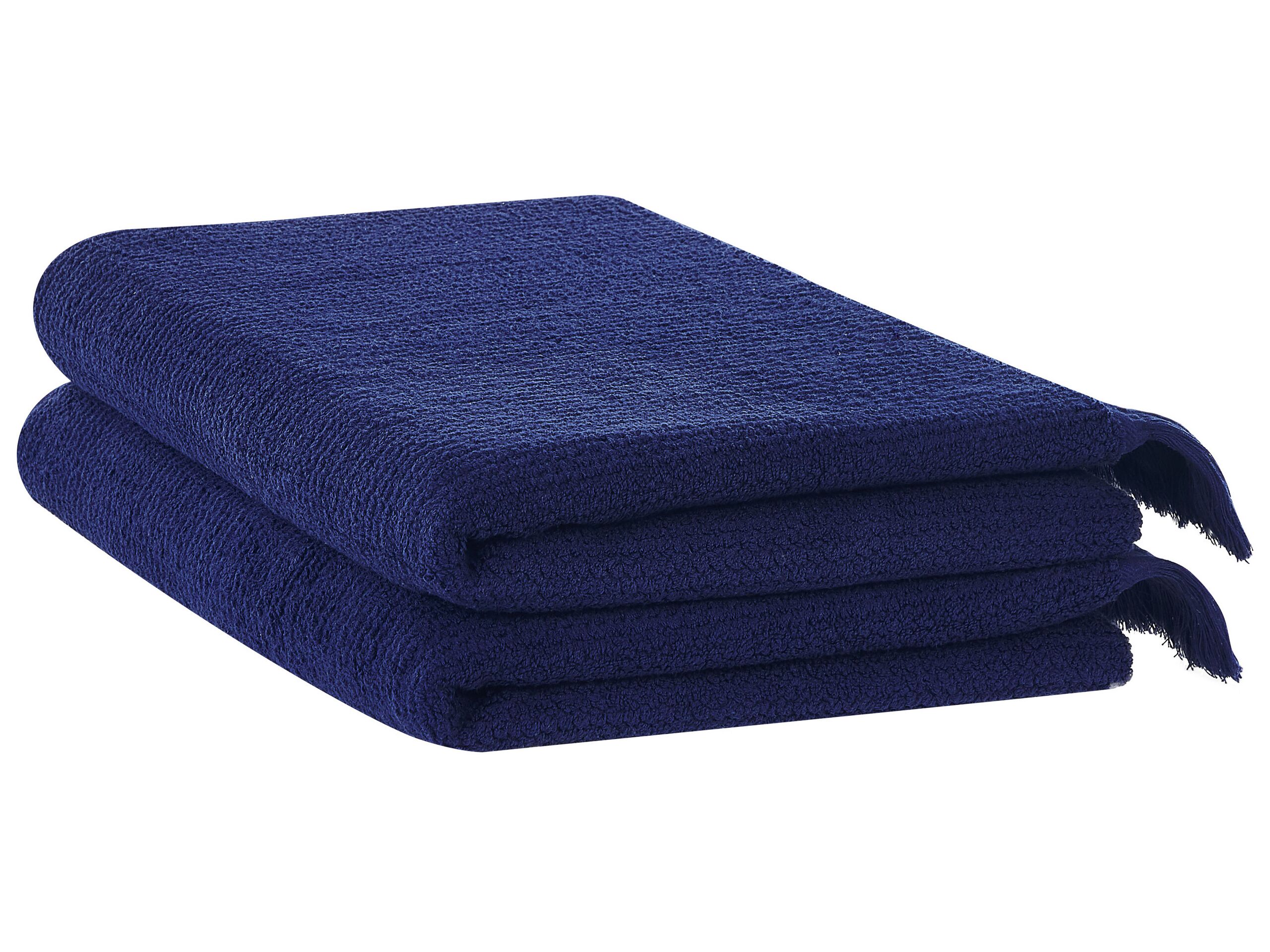 Set of 2 Cotton Terry Towels Blue ATIU - Gemini Interiors