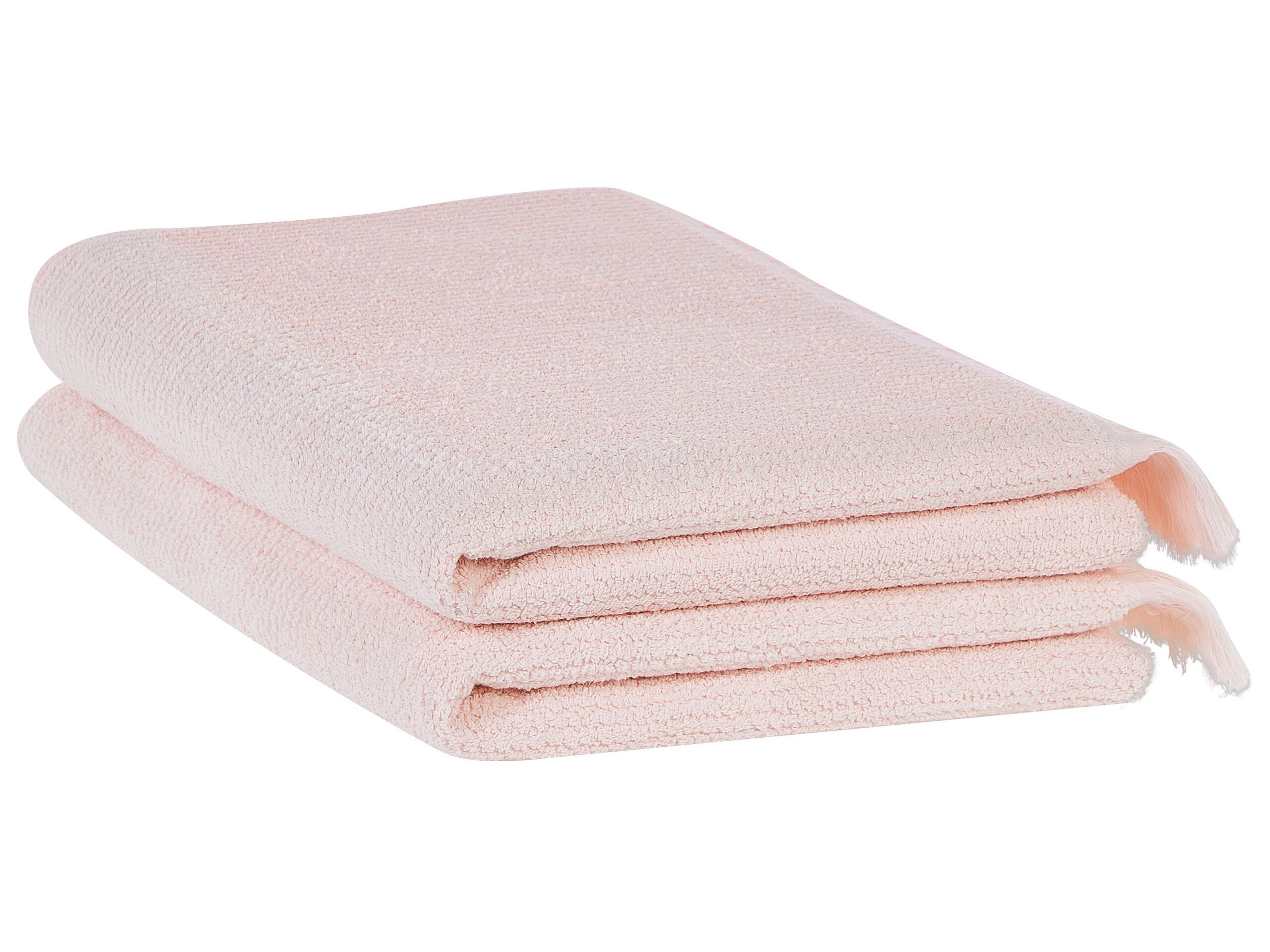 Set of 2 Cotton Terry Towels Pink ATIU - Gemini Interiors