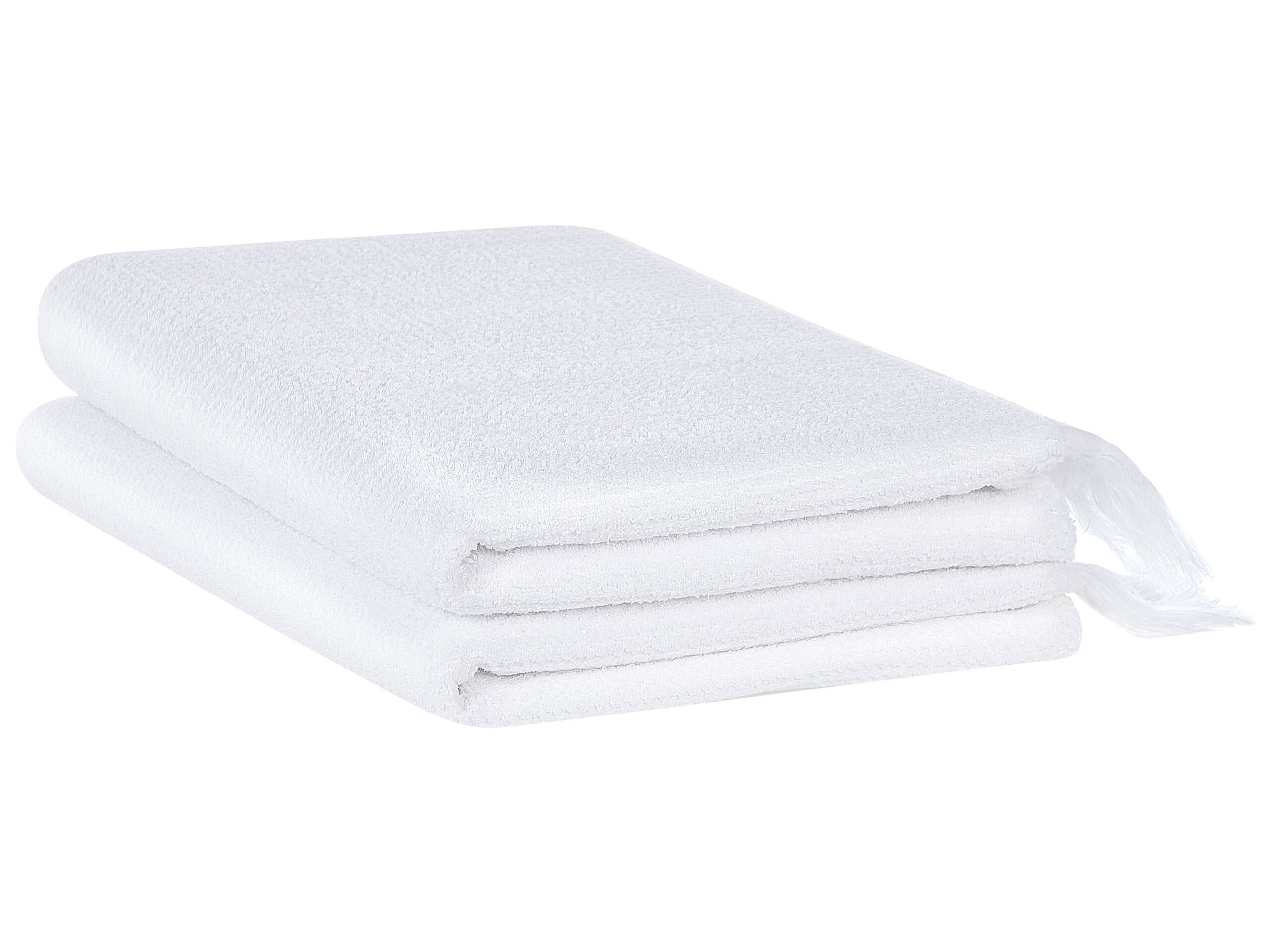 Set of 2 Cotton Terry Towels White ATIU - Gemini Interiors
