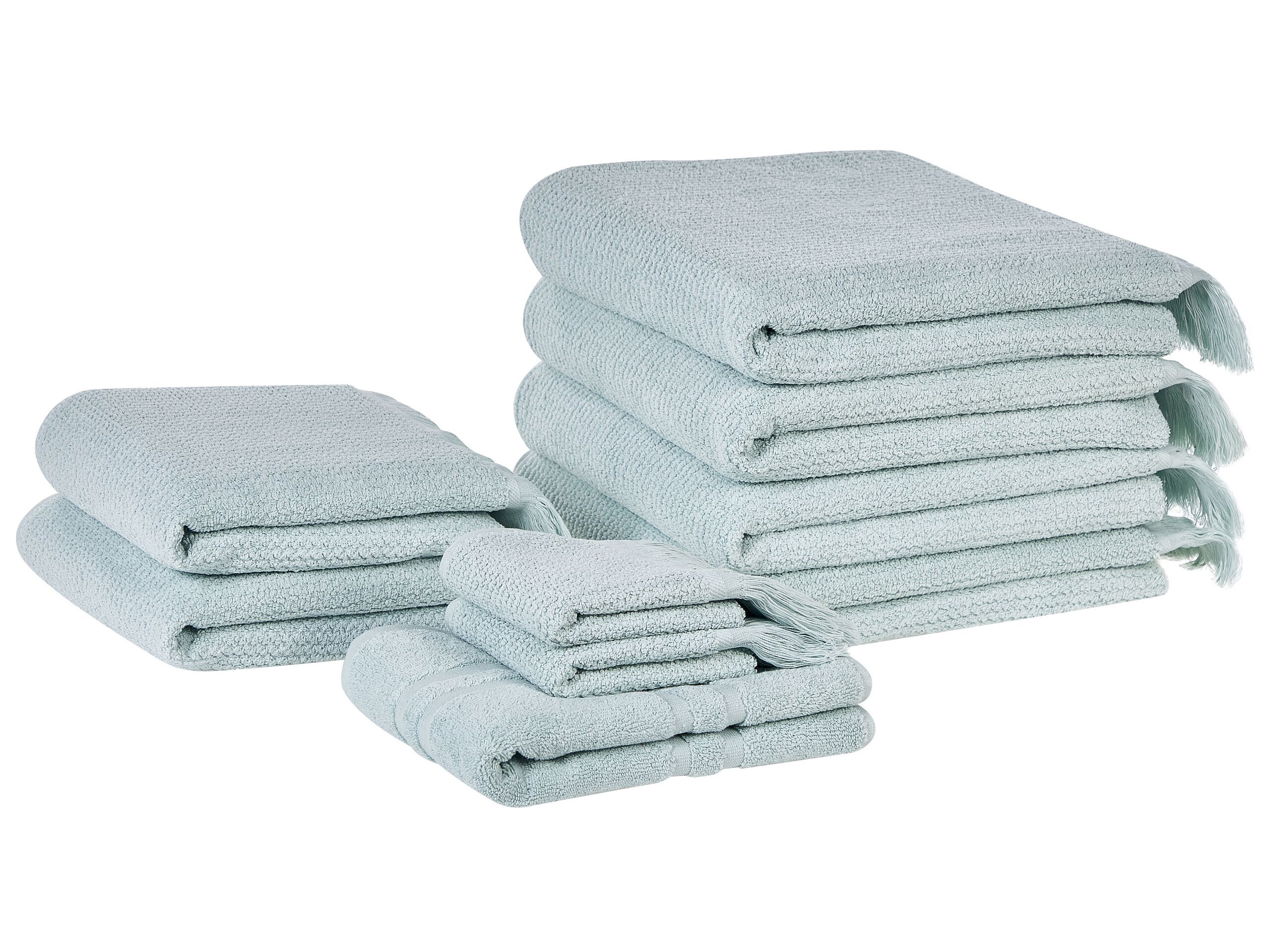 Set of 9 Cotton Terry Towels Mint ATIU - Gemini Interiors