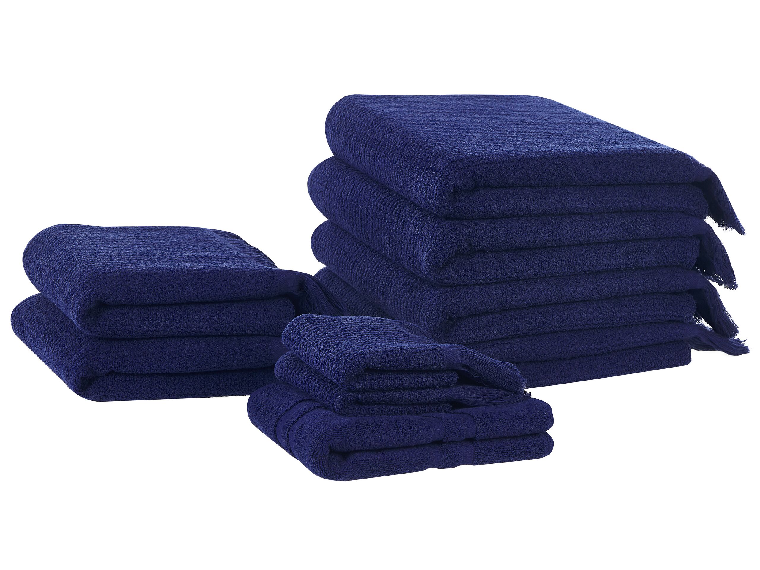 Set of 9 Cotton Terry Towels Blue ATIU - Gemini Interiors