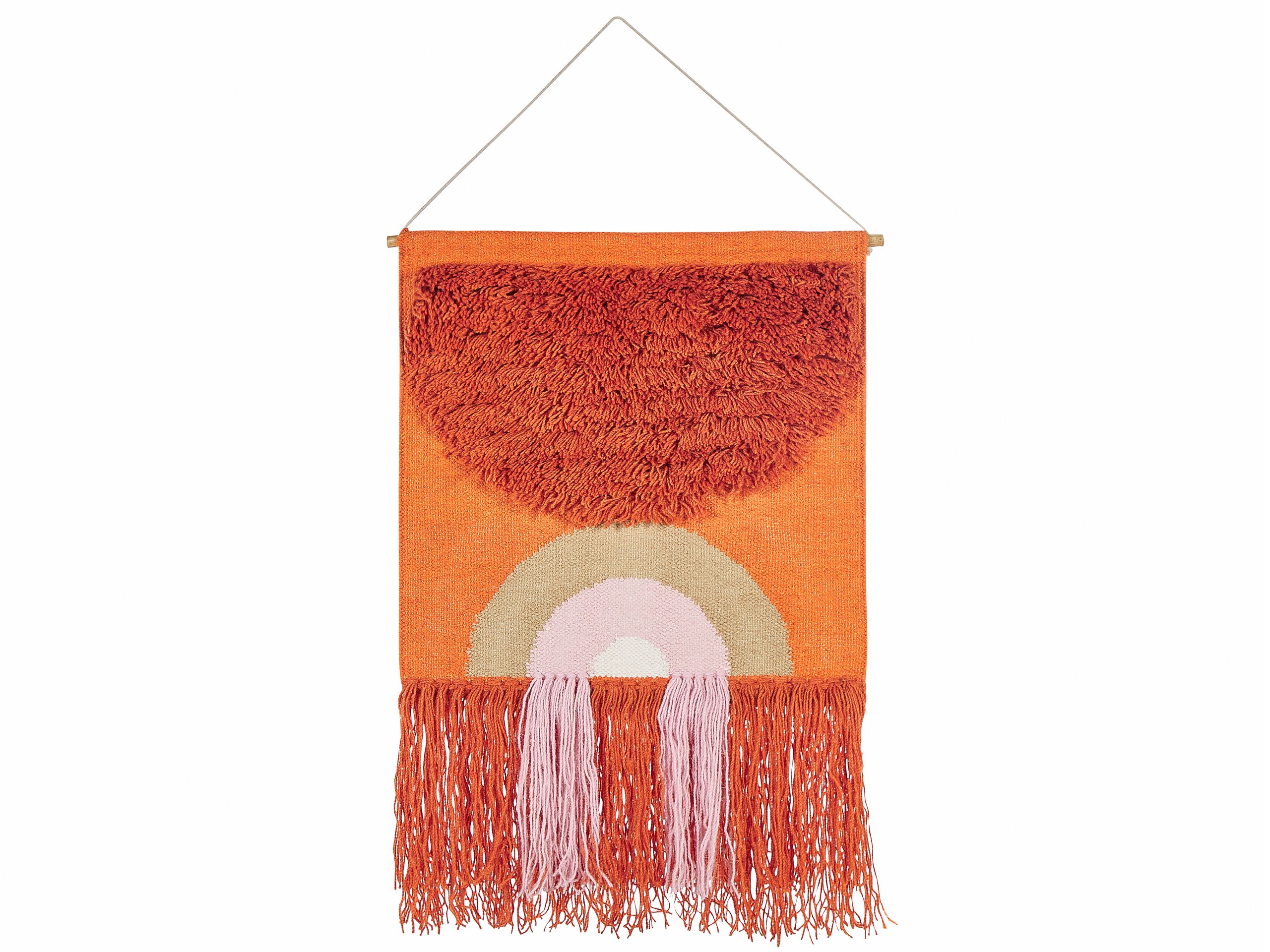 Cotton MacramÃ Wall Hanging Orange KAMALIA - Gemini Interiors