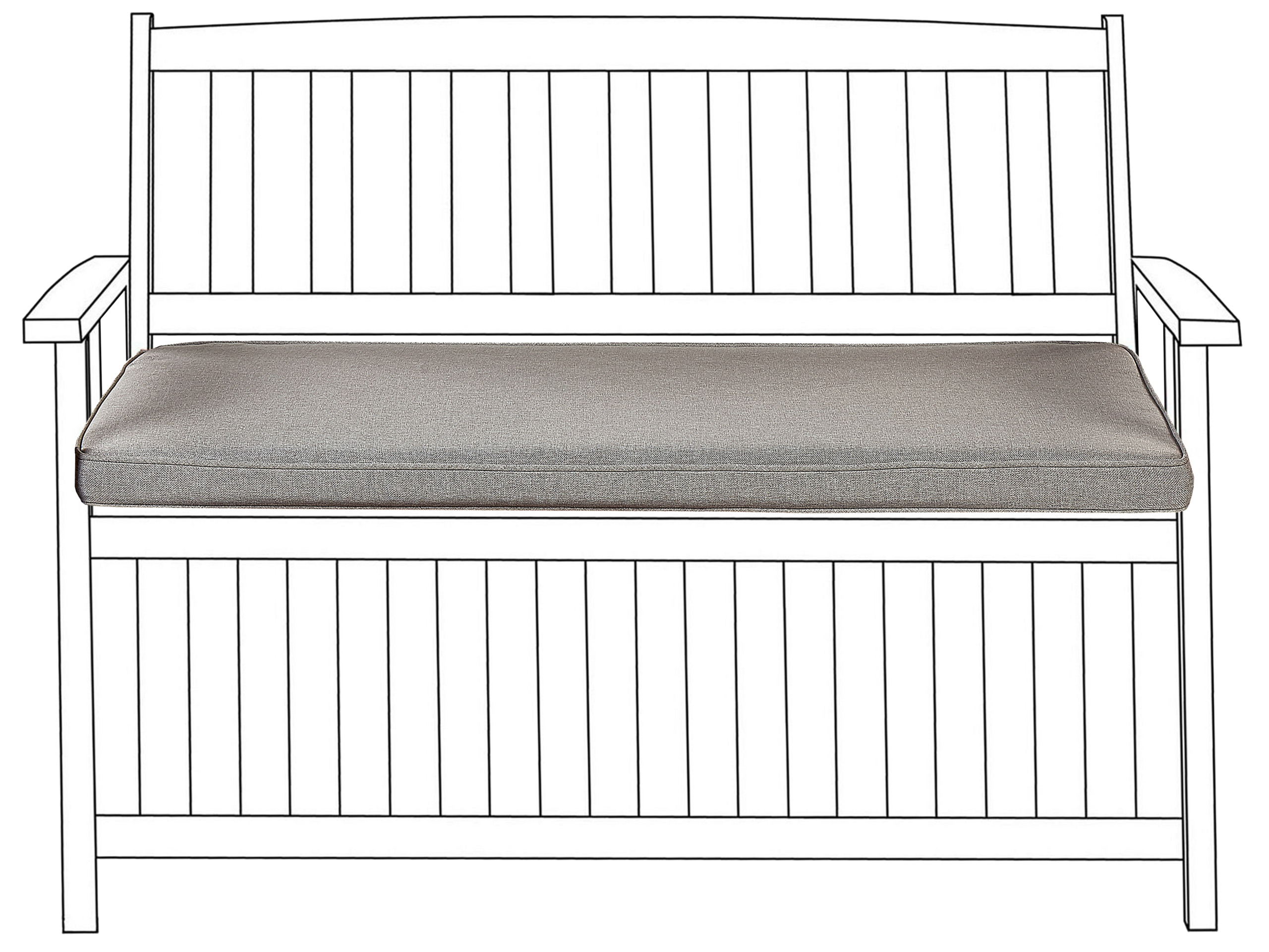 Bench Seat Pad Cushion 108 x 45 cm Grey SOVANA - Gemini Interiors