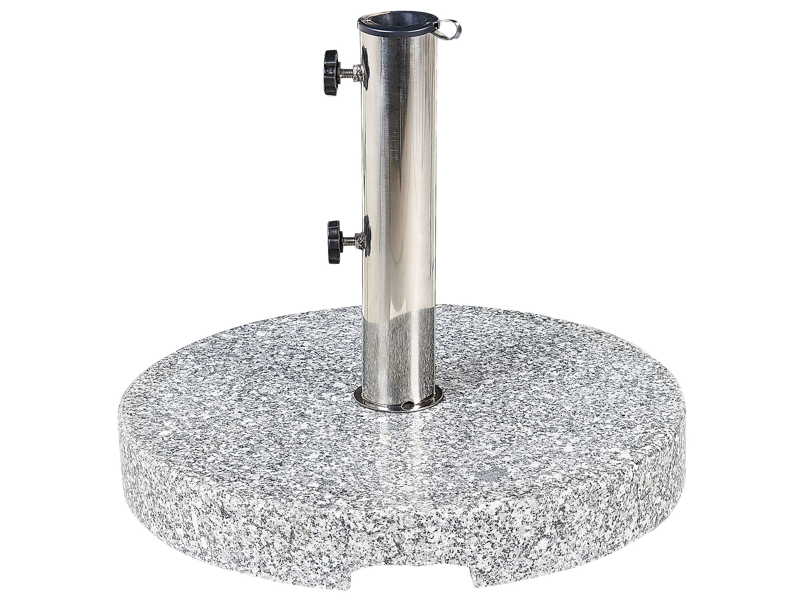 Round Granite Parasol Base Grey CEGGIA - Gemini Interiors