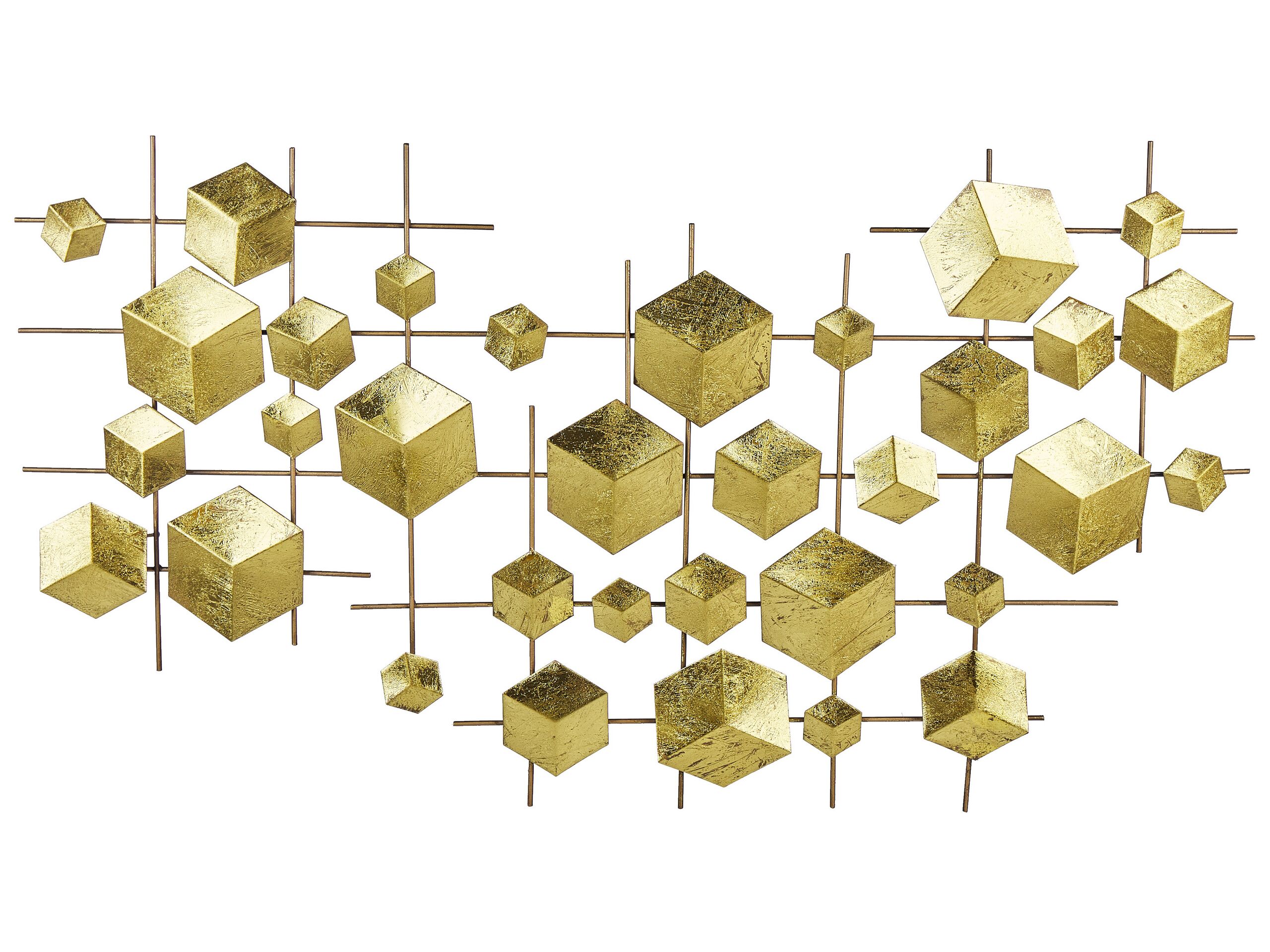 Wall DÃ cor Cubes Gold FLEROVIUM - Gemini Interiors