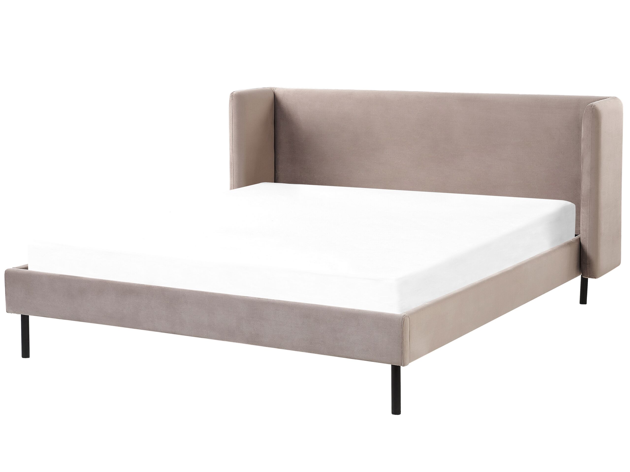 Velvet EU King Size Bed Taupe ARETTE - Gemini Interiors