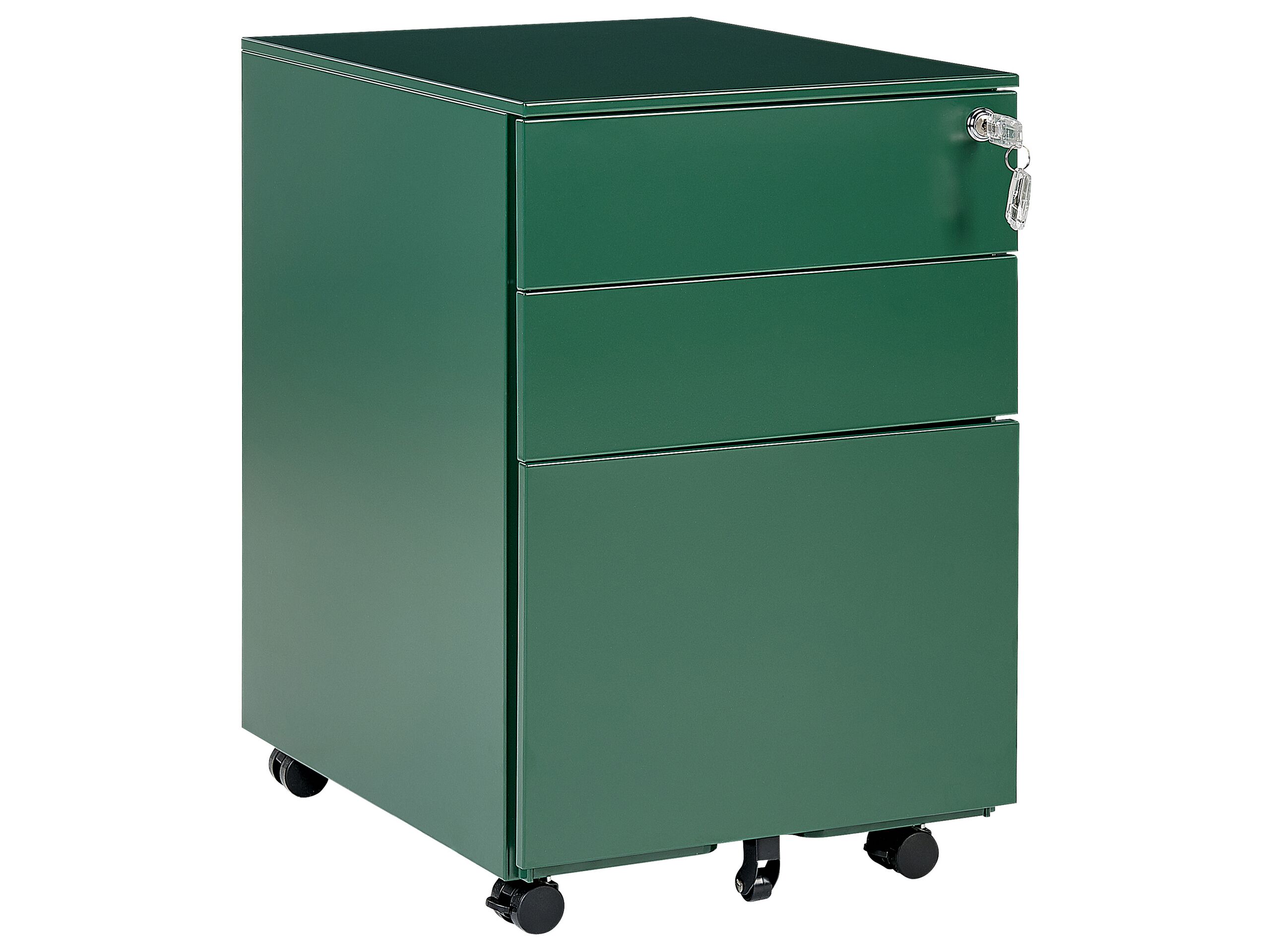 3 Drawer Metal Storage Cabinet Green CAMI - Gemini Interiors