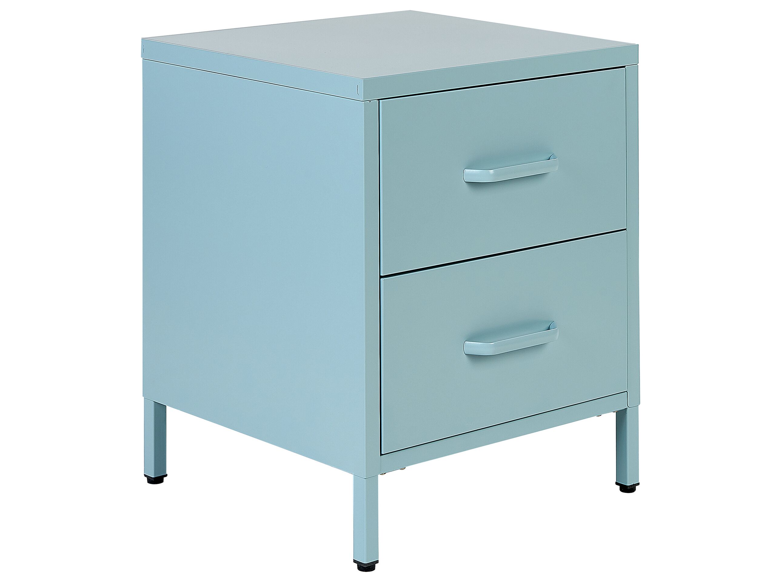 Bedside Table - CREWE 2 Drawer Nightstand Blue 43cm - Gemini Interiors
