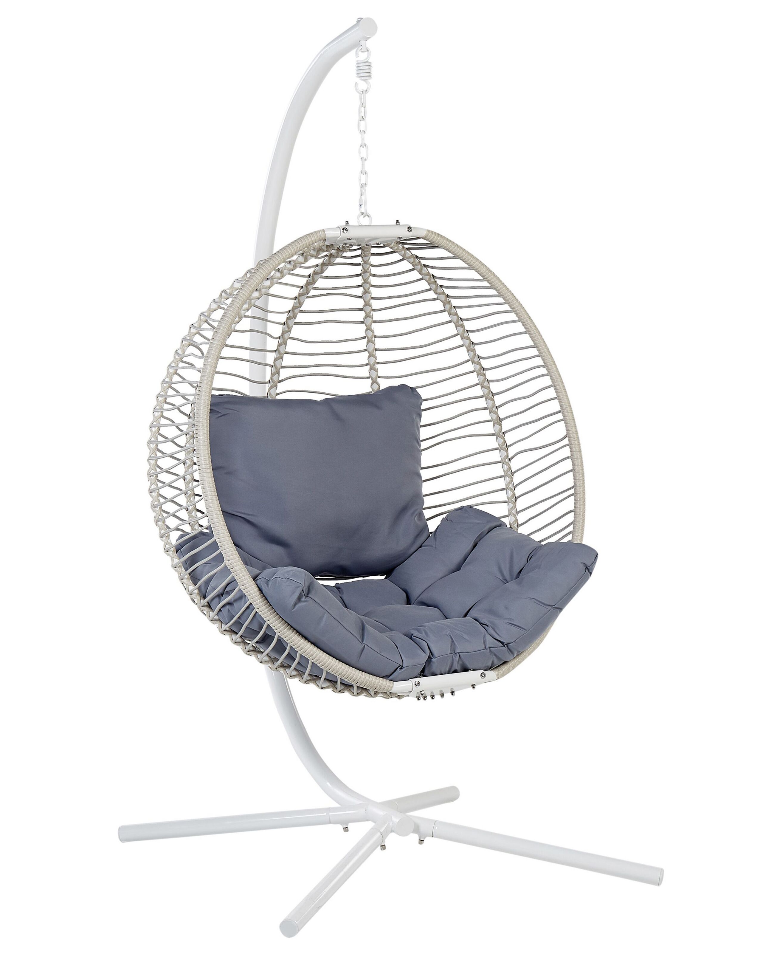 Hanging Chair with Stand White ARCO - Gemini Interiors
