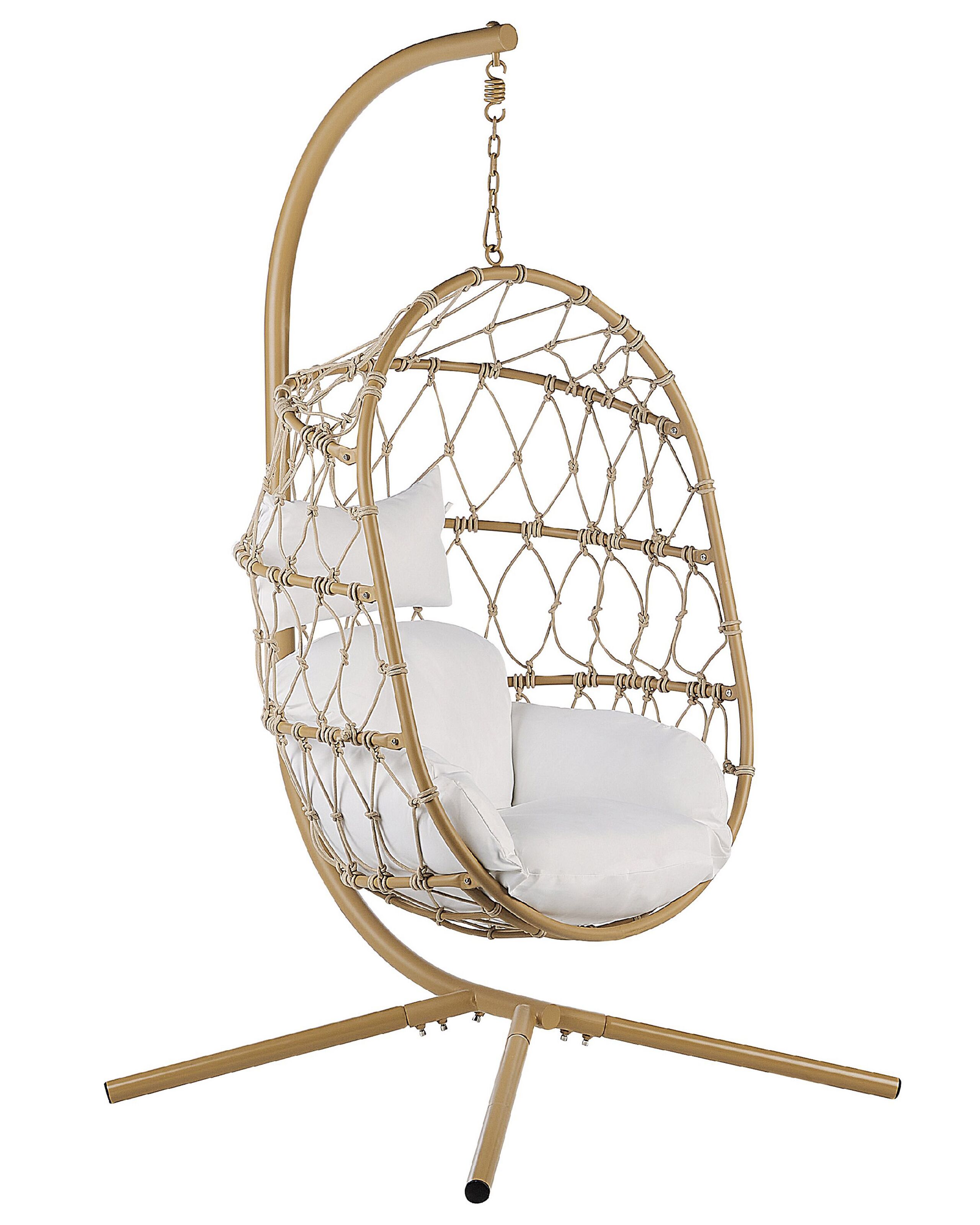 Hanging Chair with Stand Beige ADRIA - Gemini Interiors
