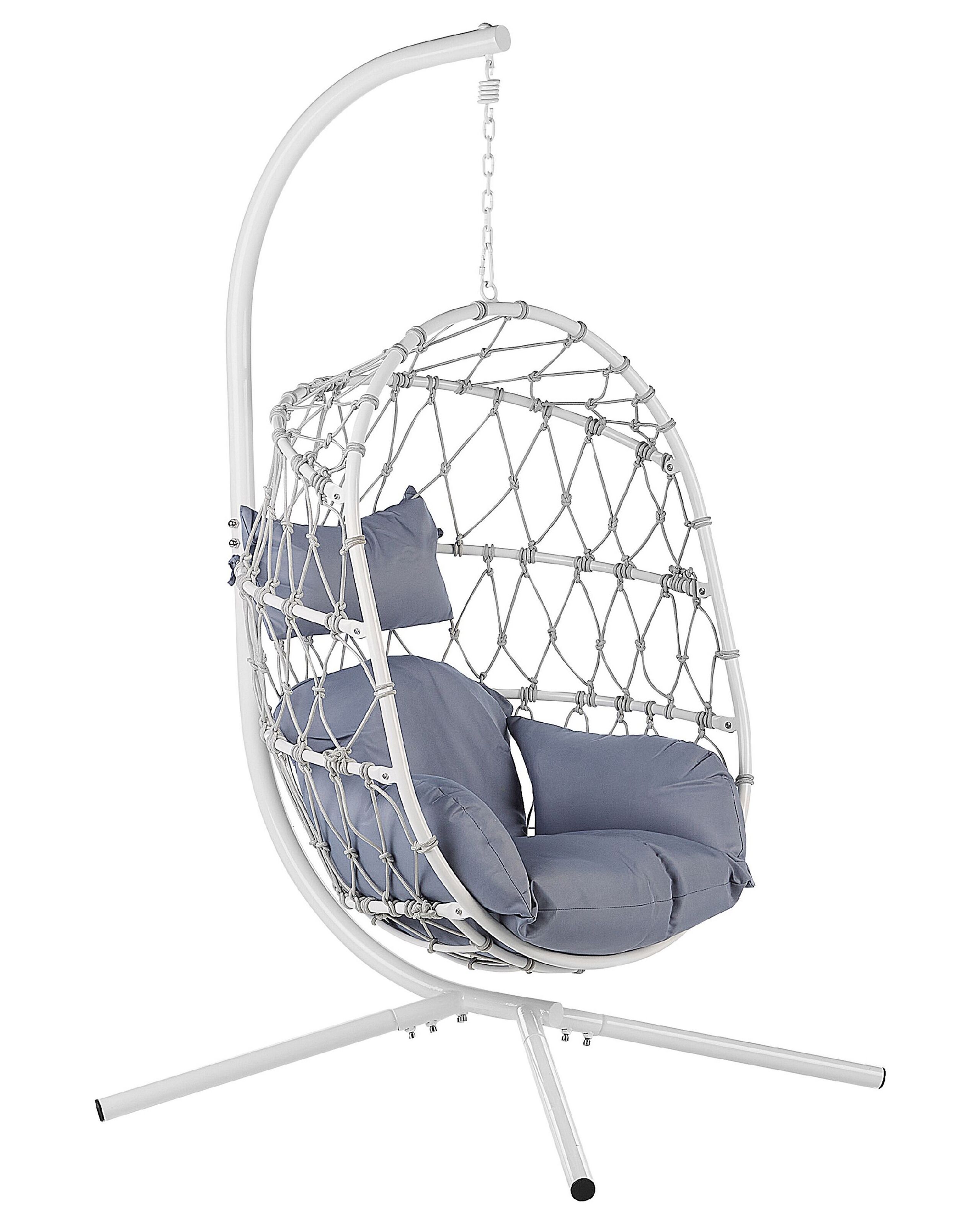 Hanging Chair with Stand White ADRIA - Gemini Interiors