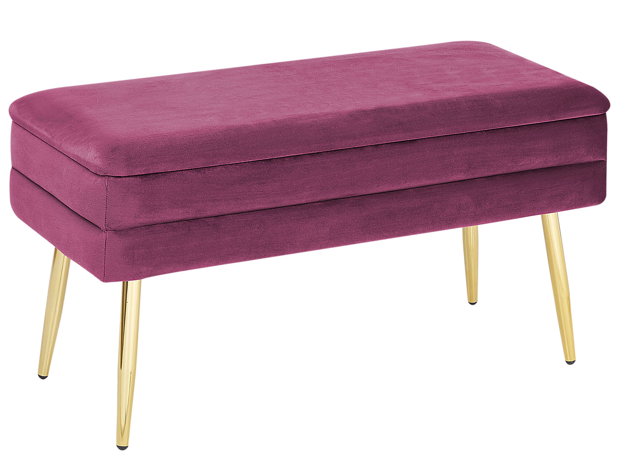 Bedroom Storage Bench Burgundy DURHAM - Gemini Interiors