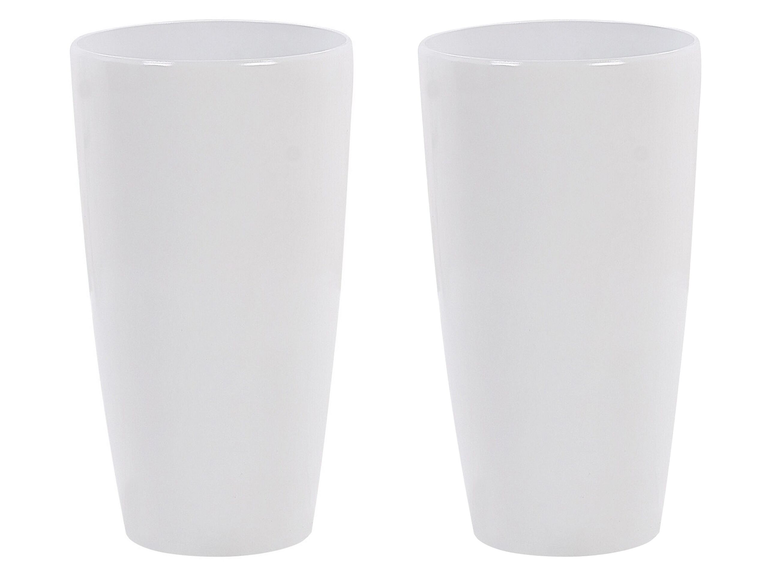 Set of 2 Plant Pots âŒ€ 32 cm White TSERIA - Gemini Interiors