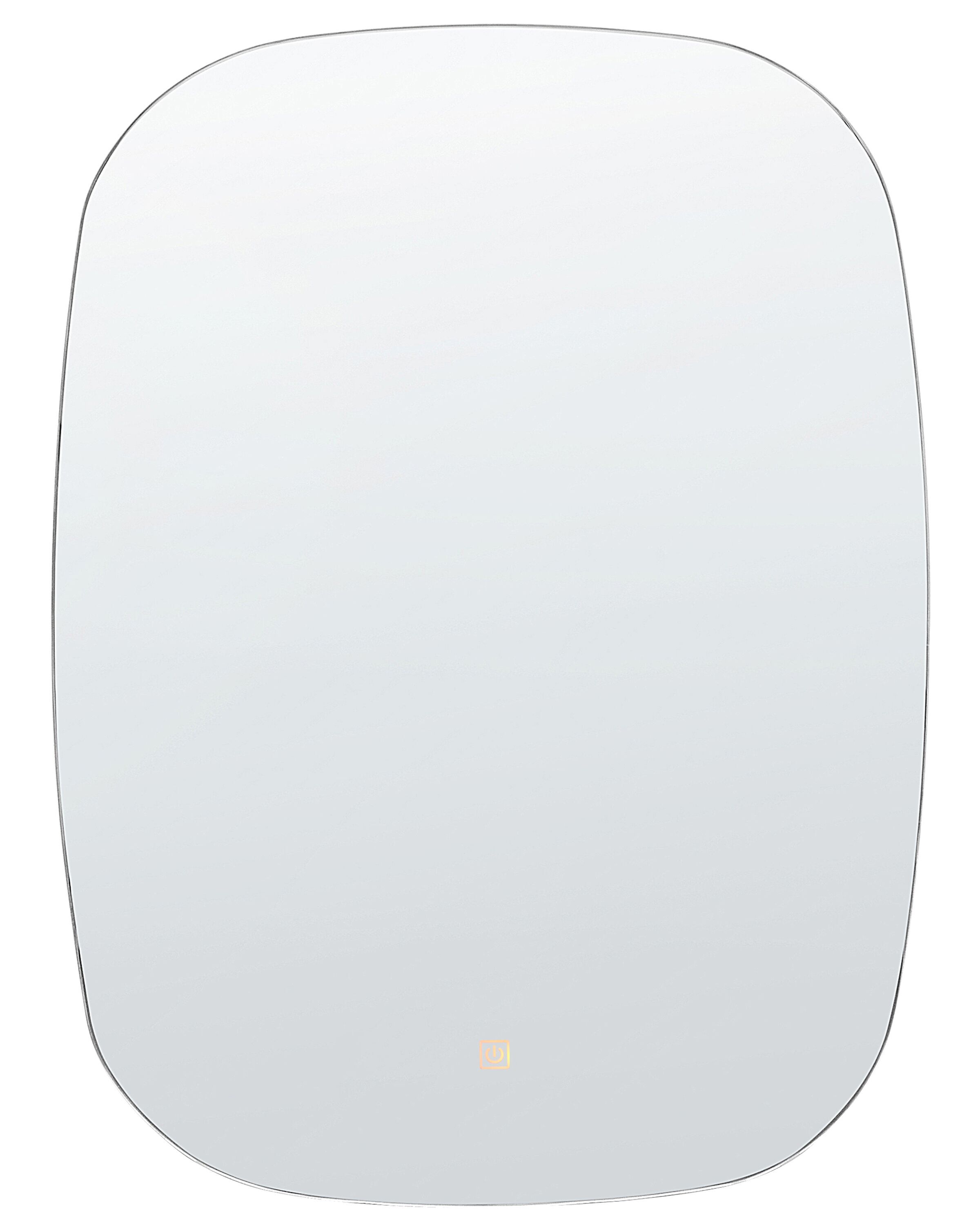 Oval LED Wall Mirror 78cm Silver - Gemini Interiors