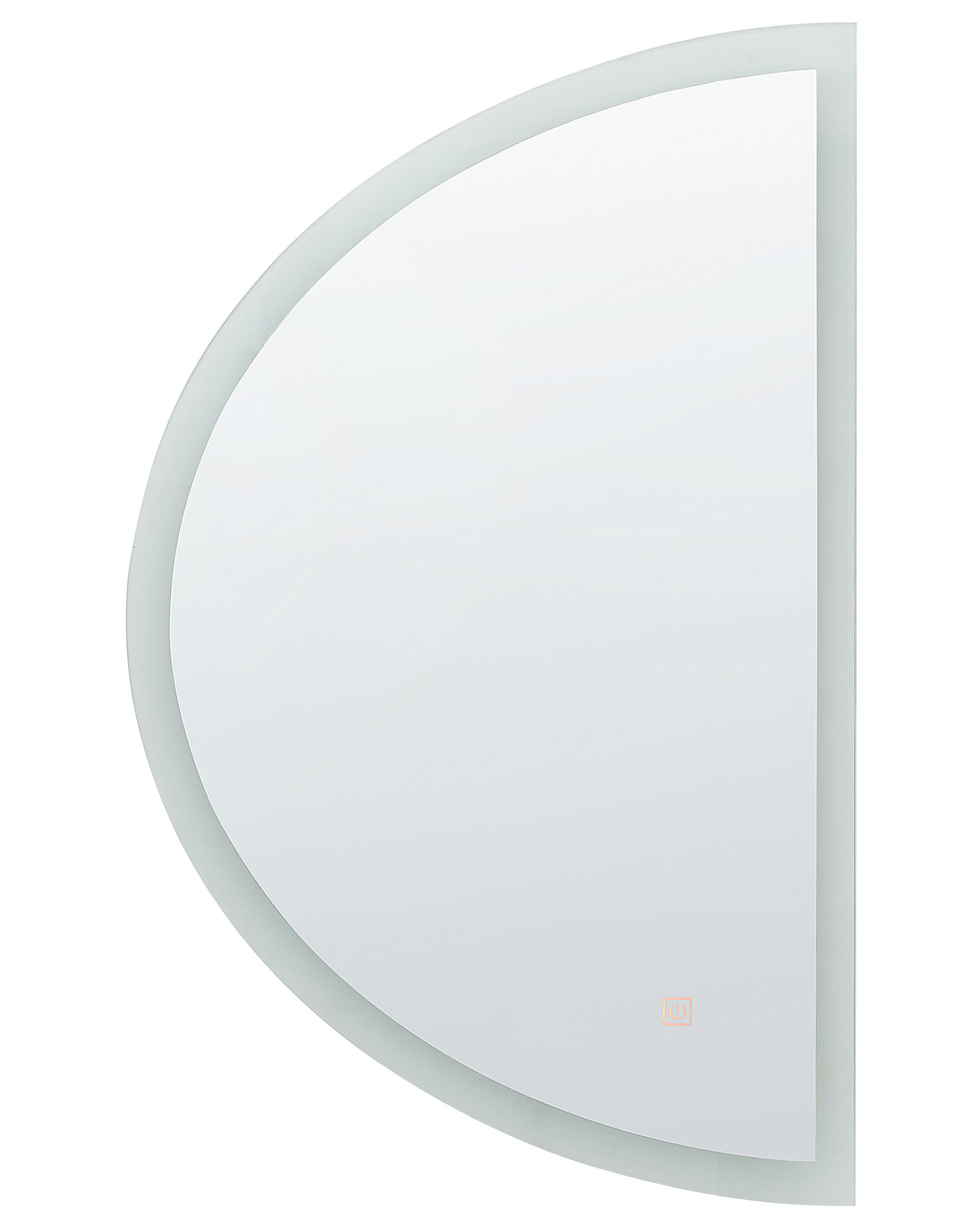 Half-Round LED Wall Mirror 80cm Silver - Gemini Interiors