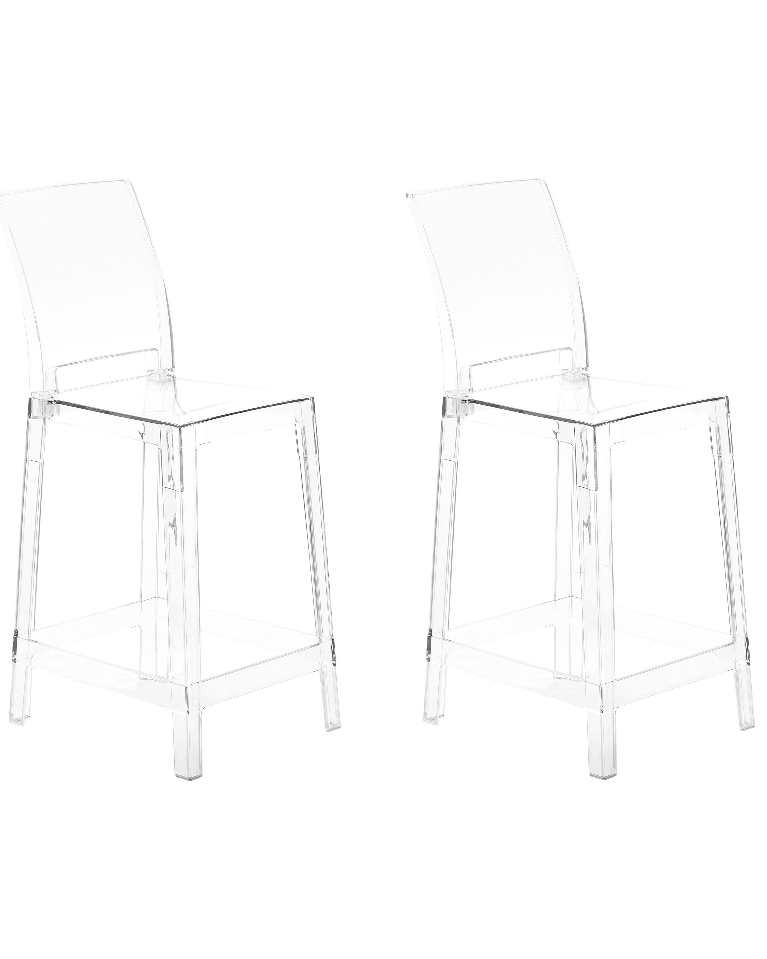 Set of 2 Bar Chairs Transparent WELLINGTON - Gemini Interiors