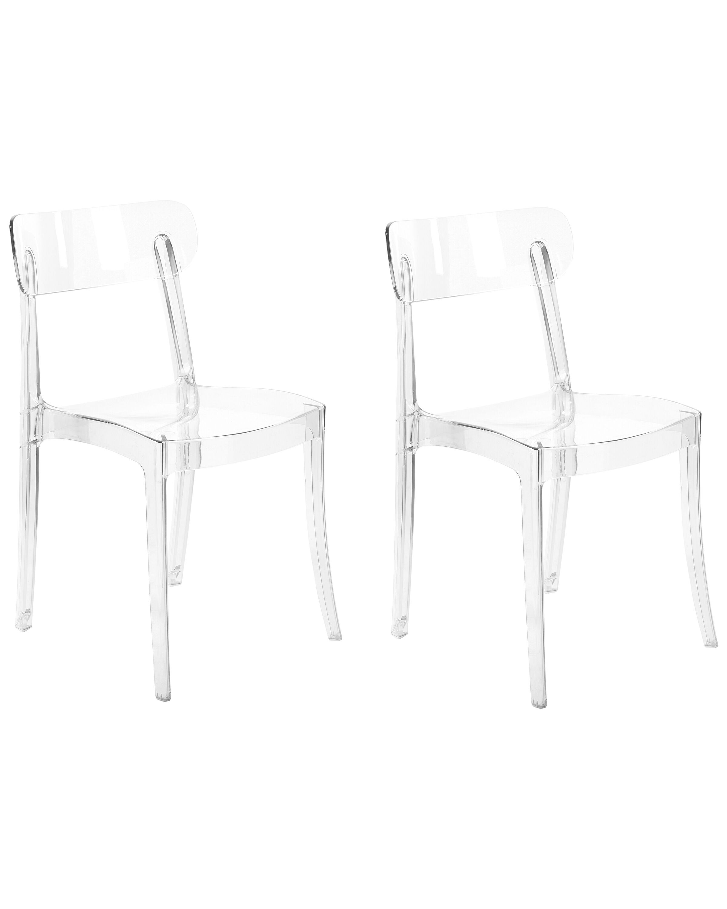 Set of 2 Dining Chairs Transparent COVINGTON - Gemini Interiors