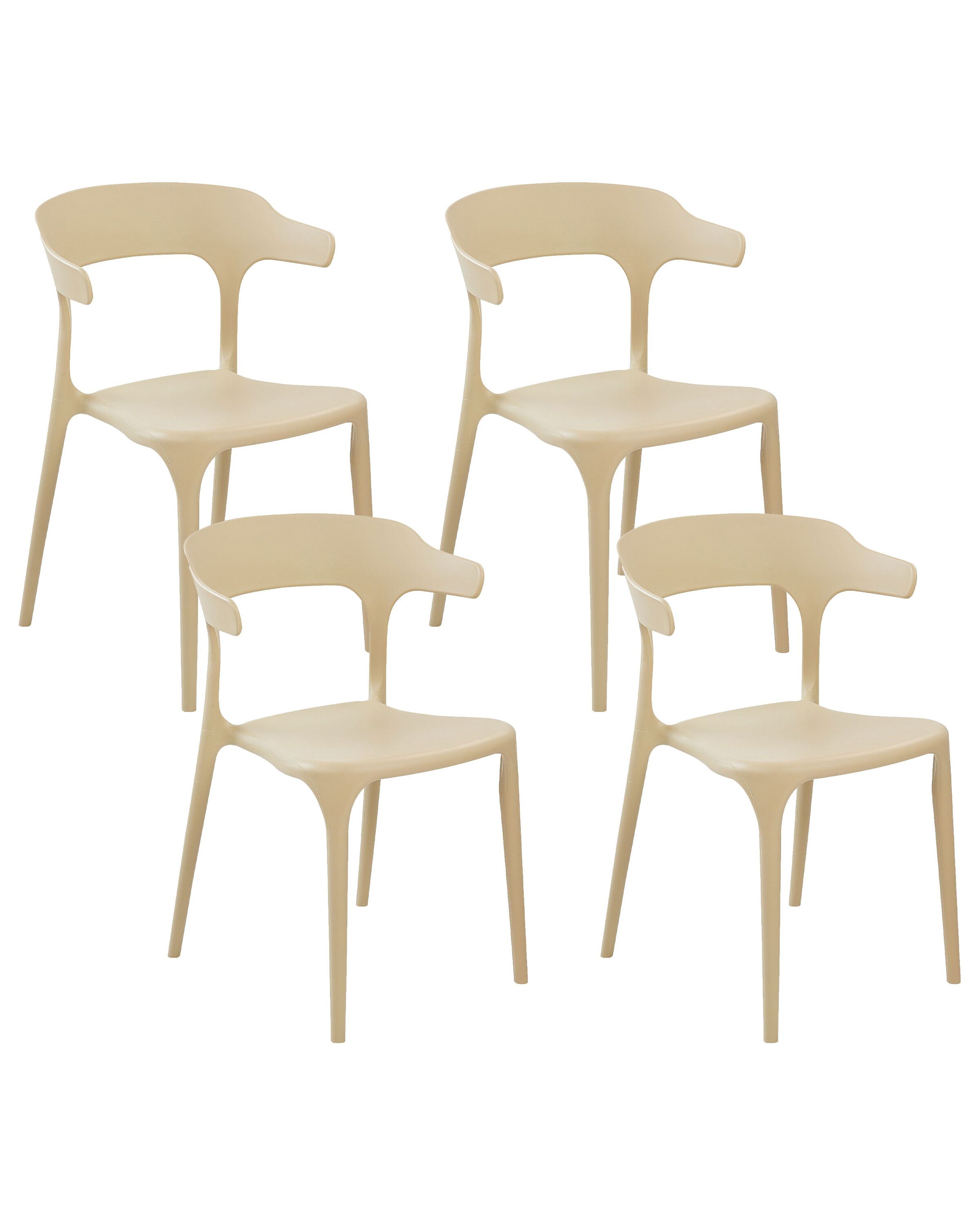 Set of 4 Dining Chairs Beige GUBBIO - Gemini Interiors