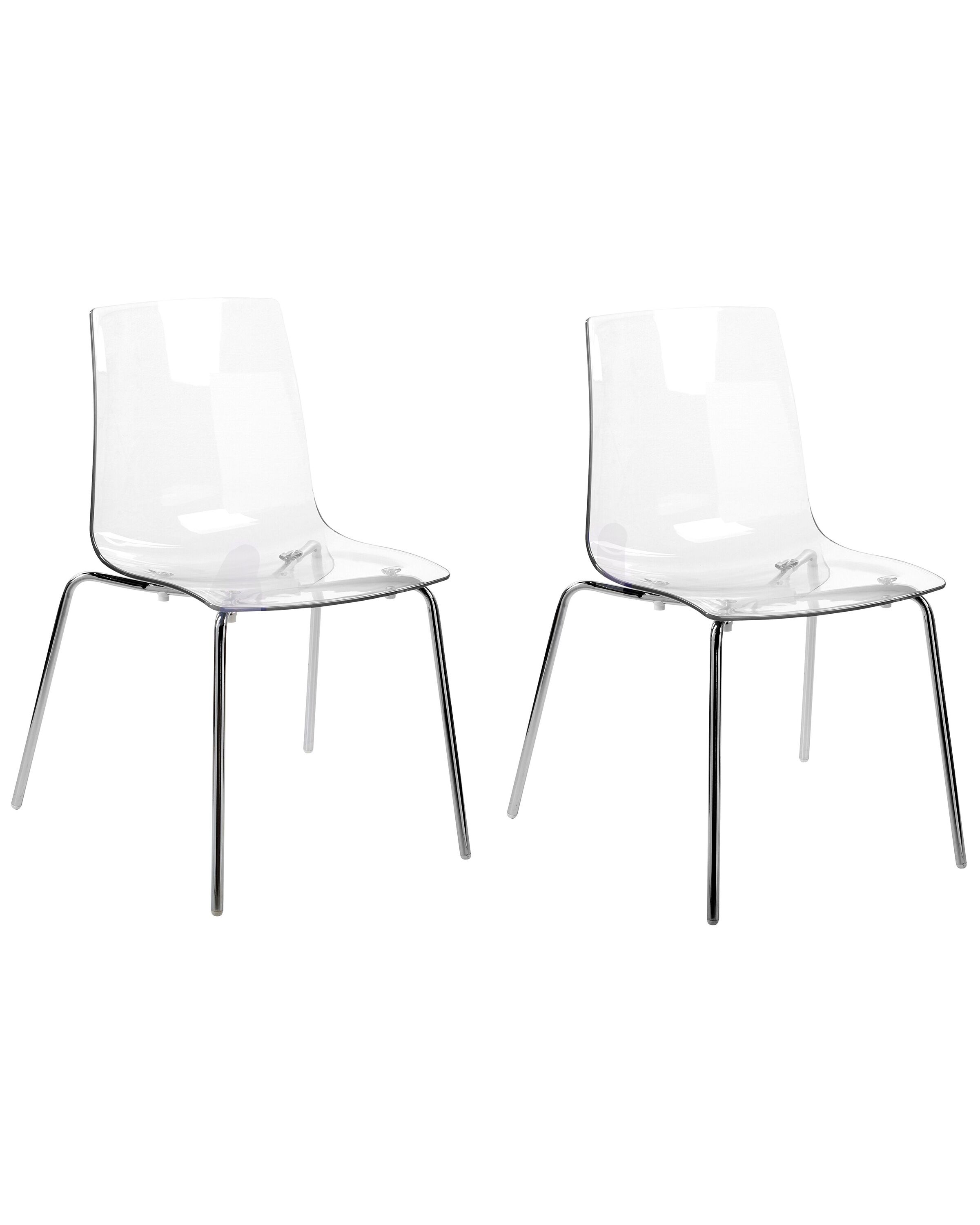 Set of 2 Dining Chairs Transparent SILERTON - Gemini Interiors