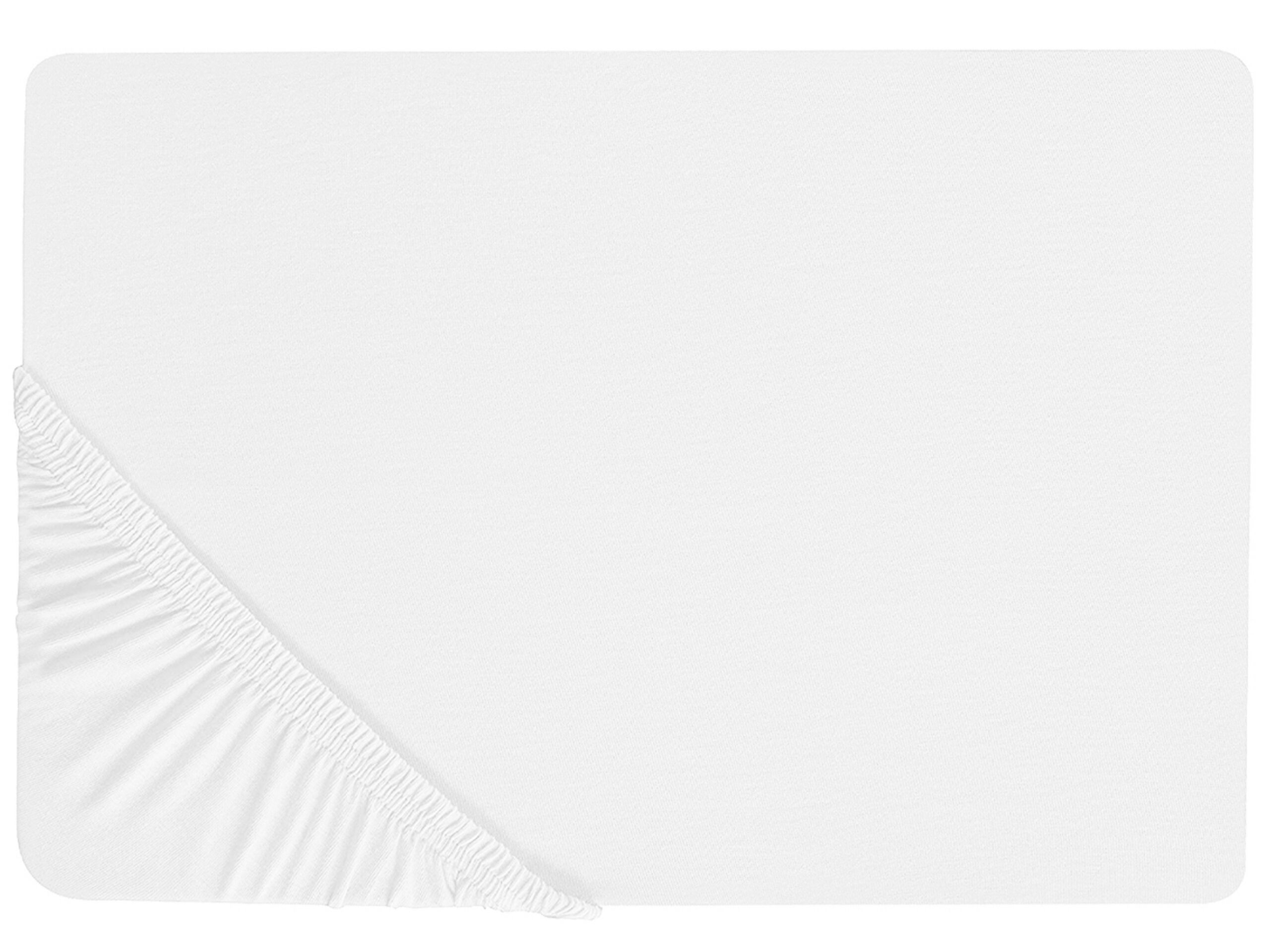 Cotton Fitted Sheet 90 x 200 cm White JANBU - Gemini Interiors