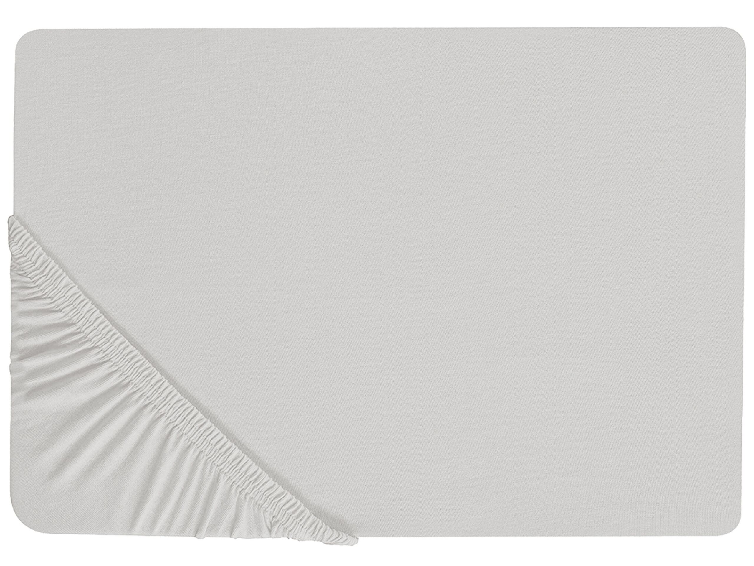 Cotton Fitted Sheet 90 x 200 cm Light Grey JANBU - Gemini Interiors
