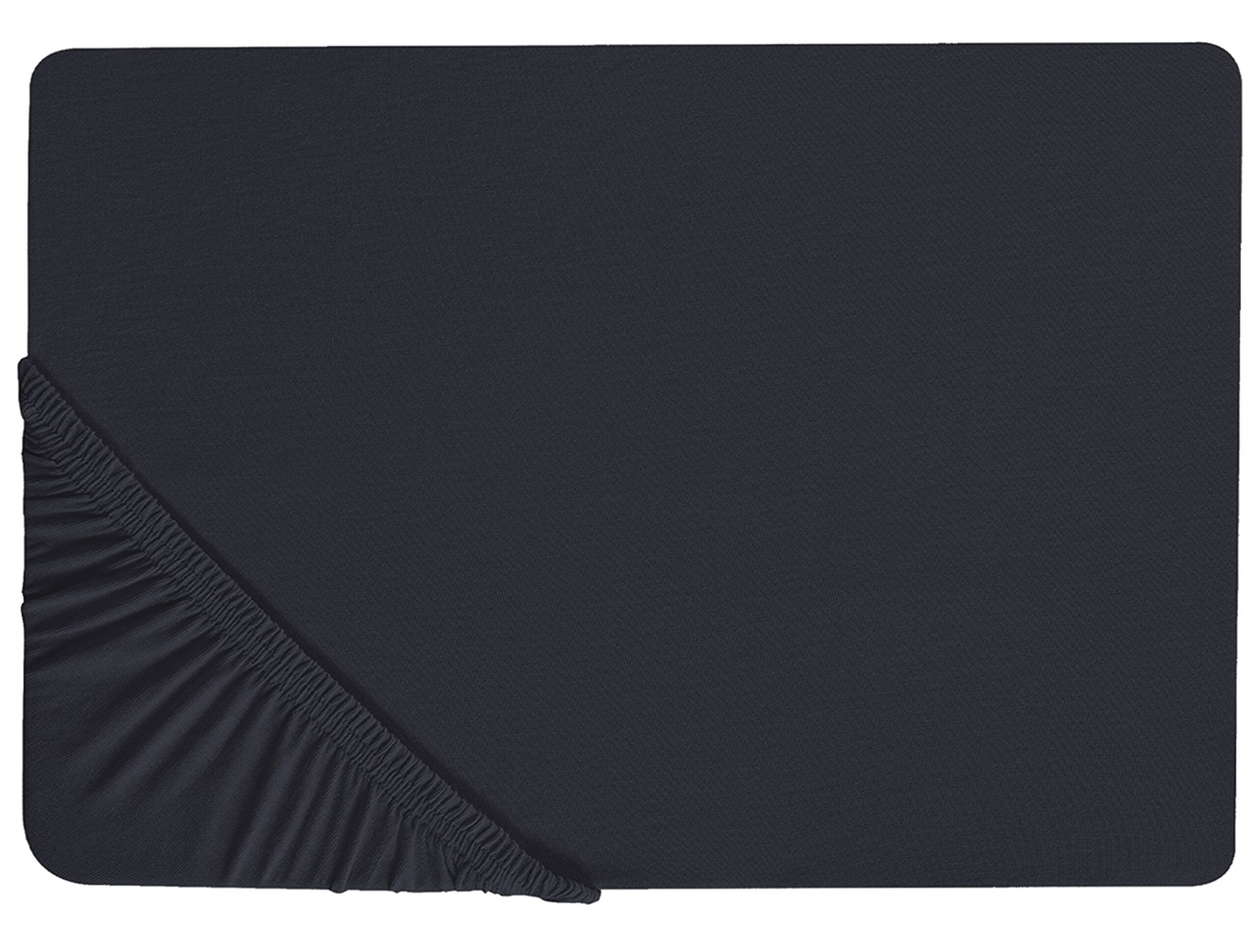 Cotton Fitted Sheet 140 x 200 cm Black JANBU - Gemini Interiors