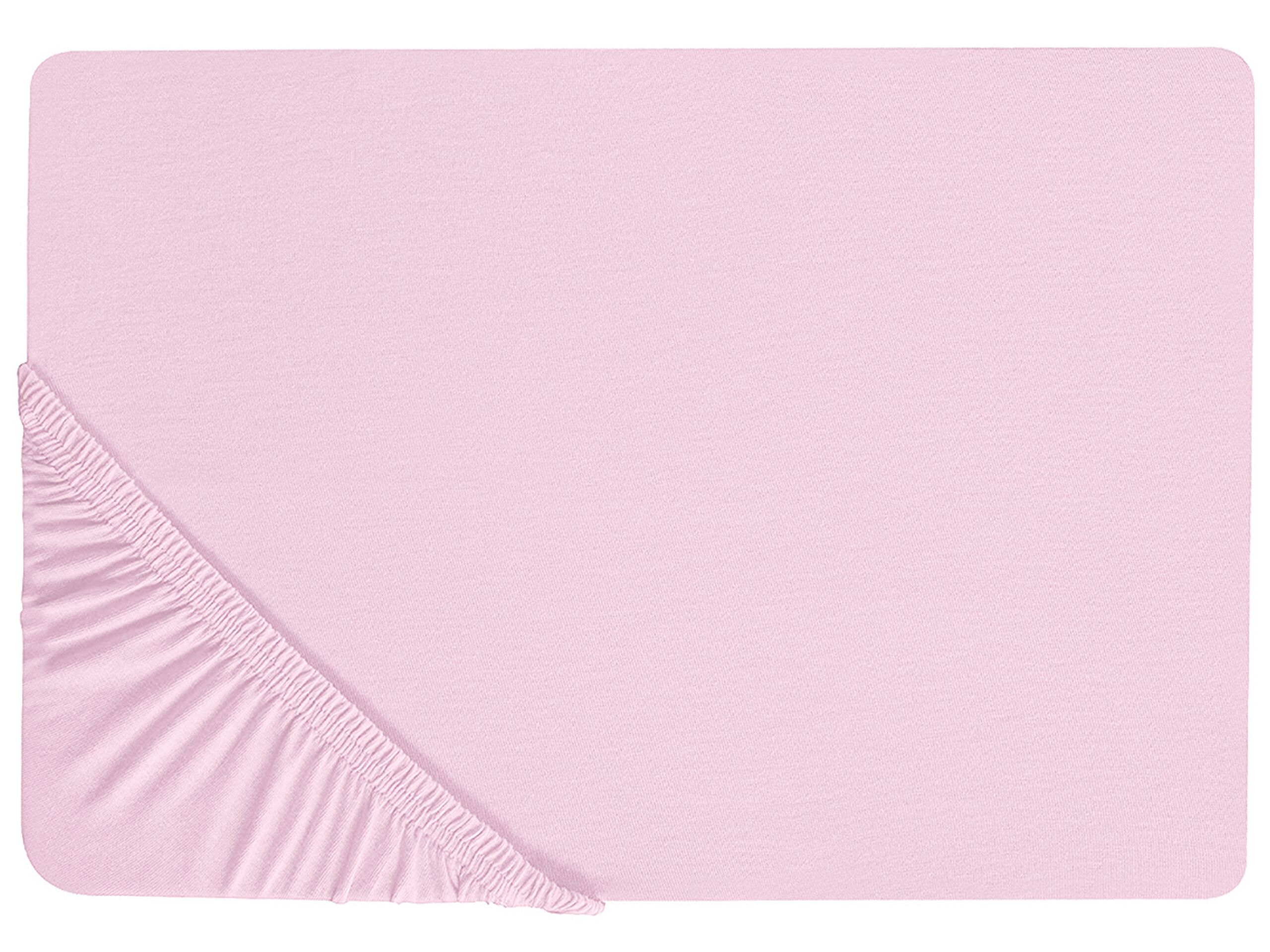 Cotton Fitted Sheet 90 x 200 cm Pink JANBU - Gemini Interiors