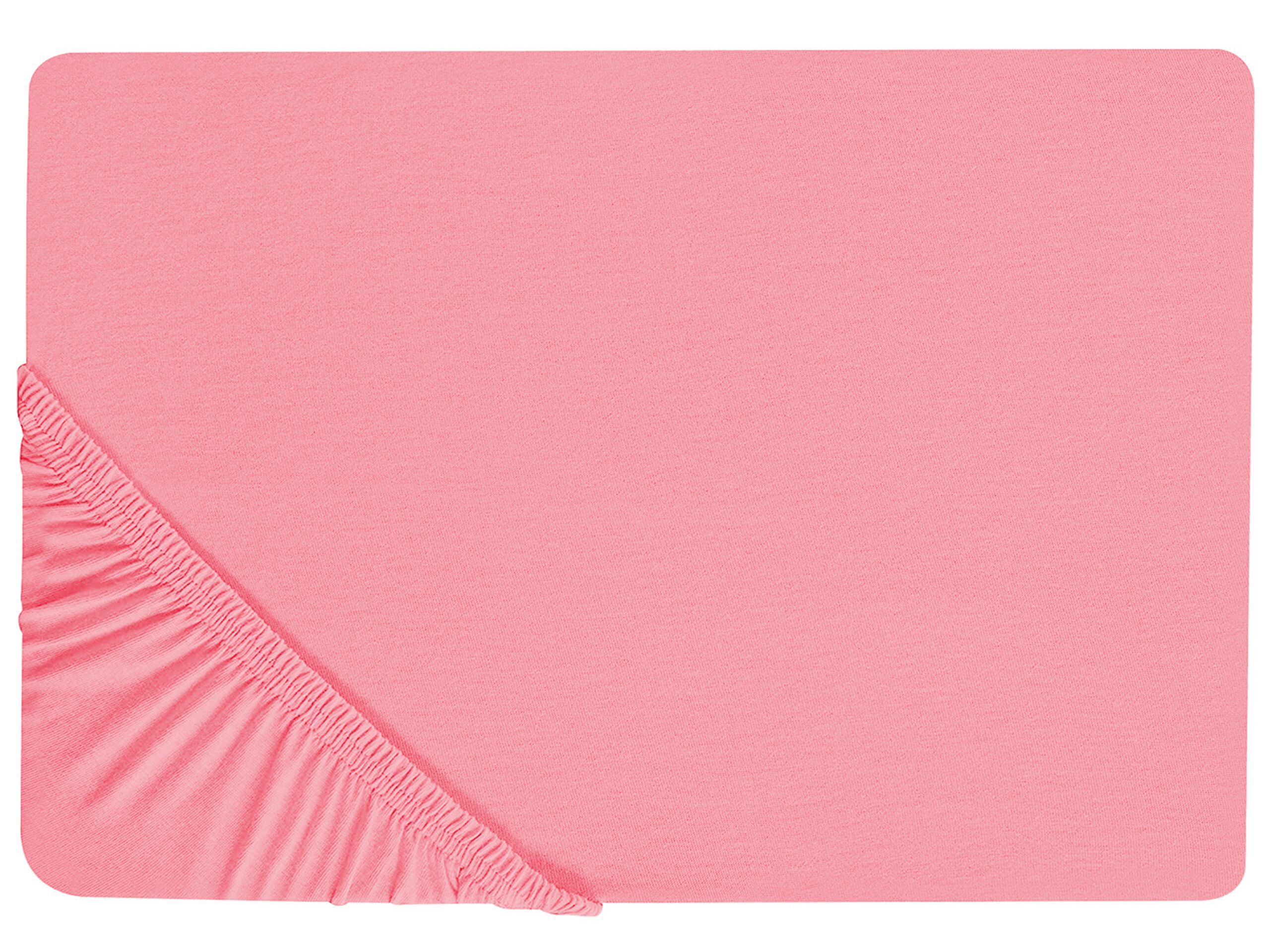 Cotton Fitted Sheet 200 x 200 cm Coral JANBU - Gemini Interiors