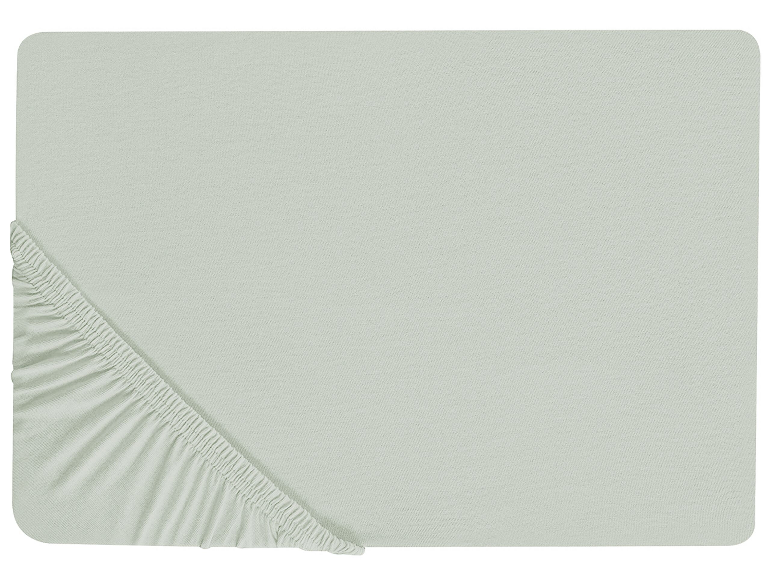 Cotton Fitted Sheet 140 x 200 cm Light Green JANBU - Gemini Interiors