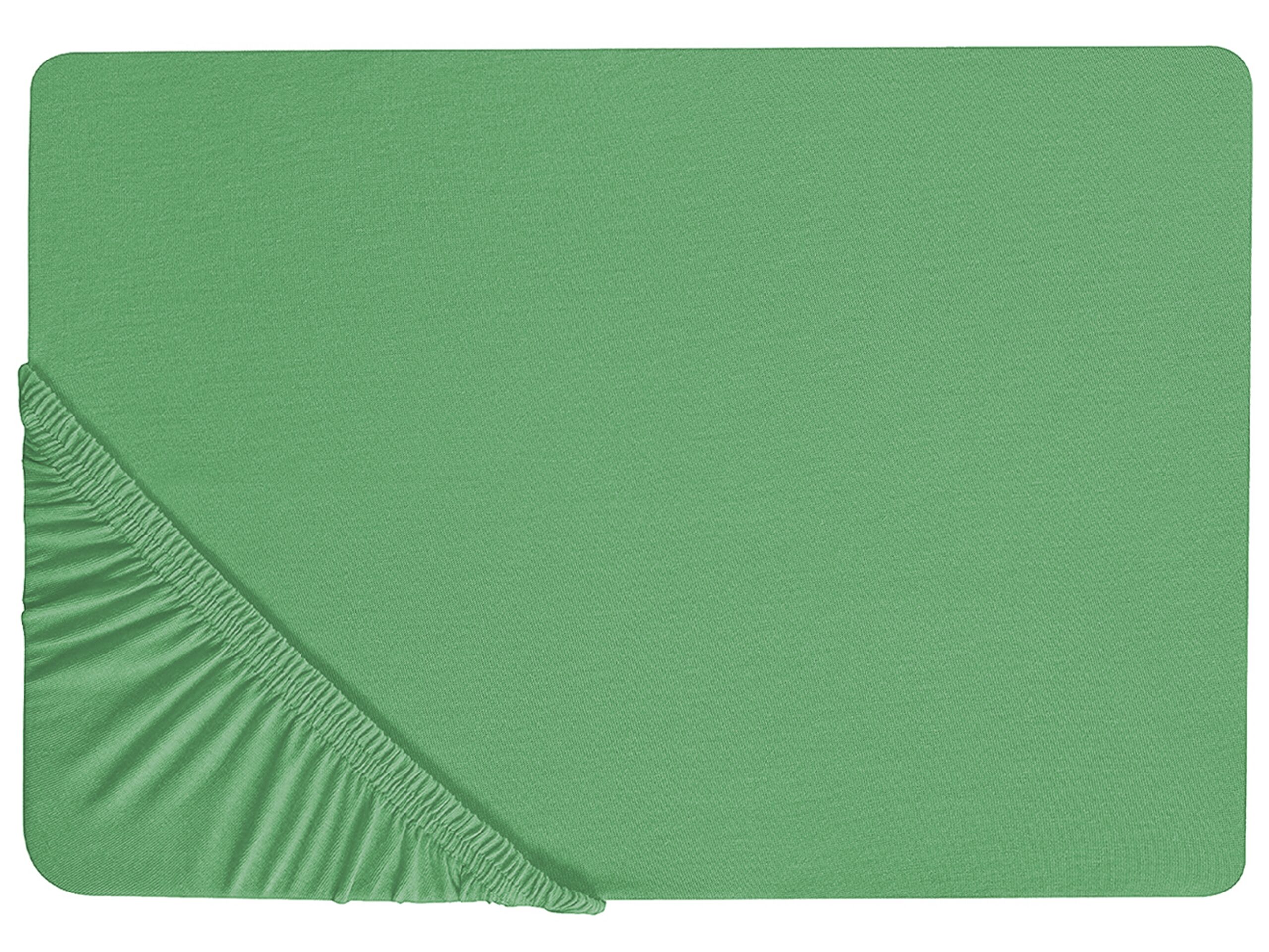 Cotton Fitted Sheet 200 x 200 cm Green JANBU - Gemini Interiors