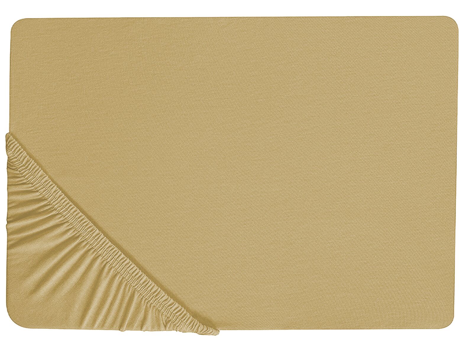 Cotton Fitted Sheet 140 x 200 cm Olive Green JANBU - Gemini Interiors