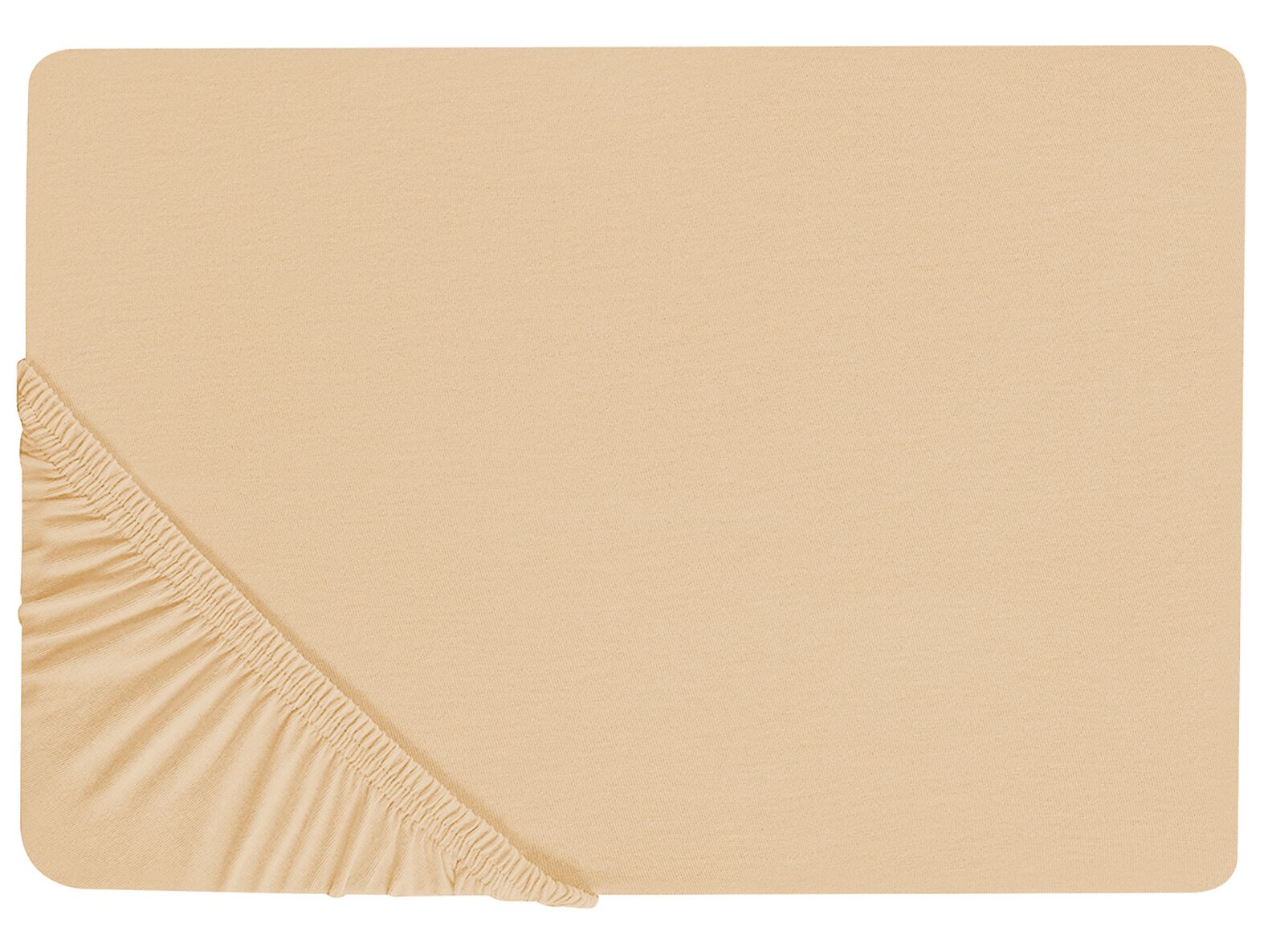 Cotton Fitted Sheet 90 x 200 cm Sand Beige JANBU - Gemini Interiors