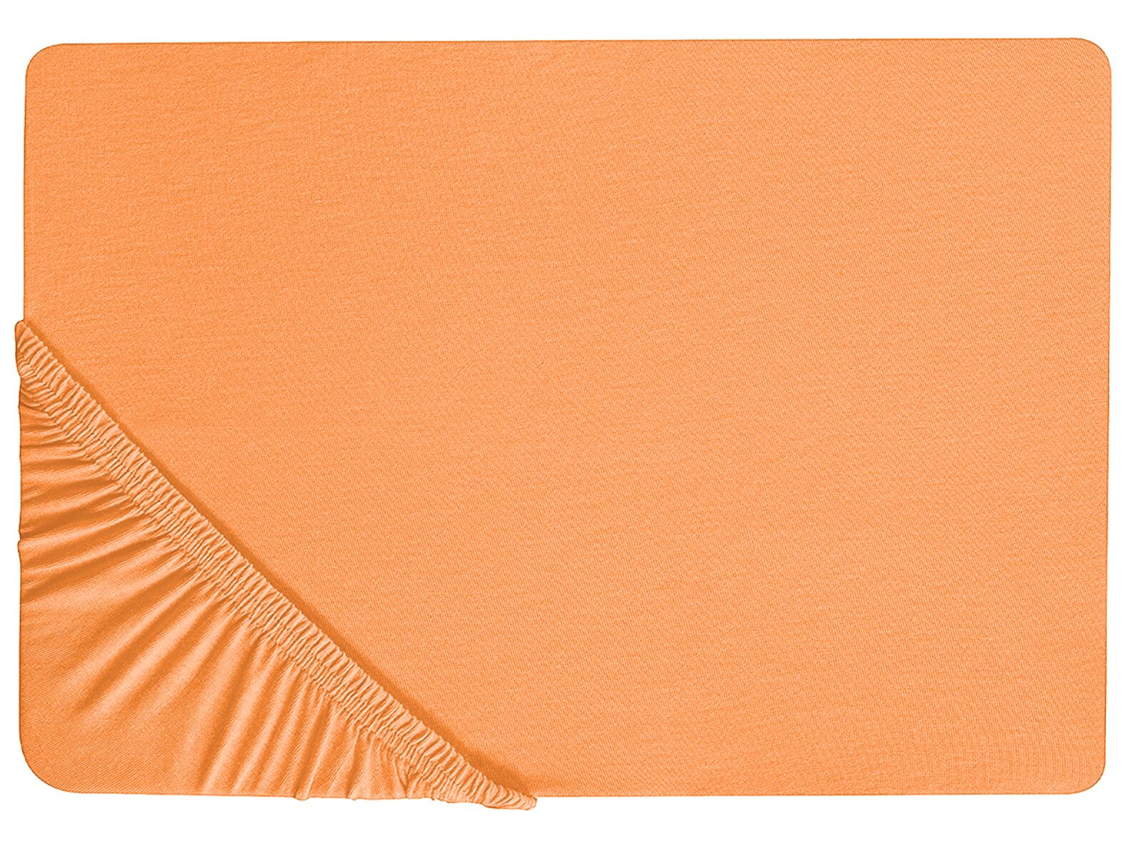 Cotton Fitted Sheet 180 x 200 cm Orange JANBU - Gemini Interiors