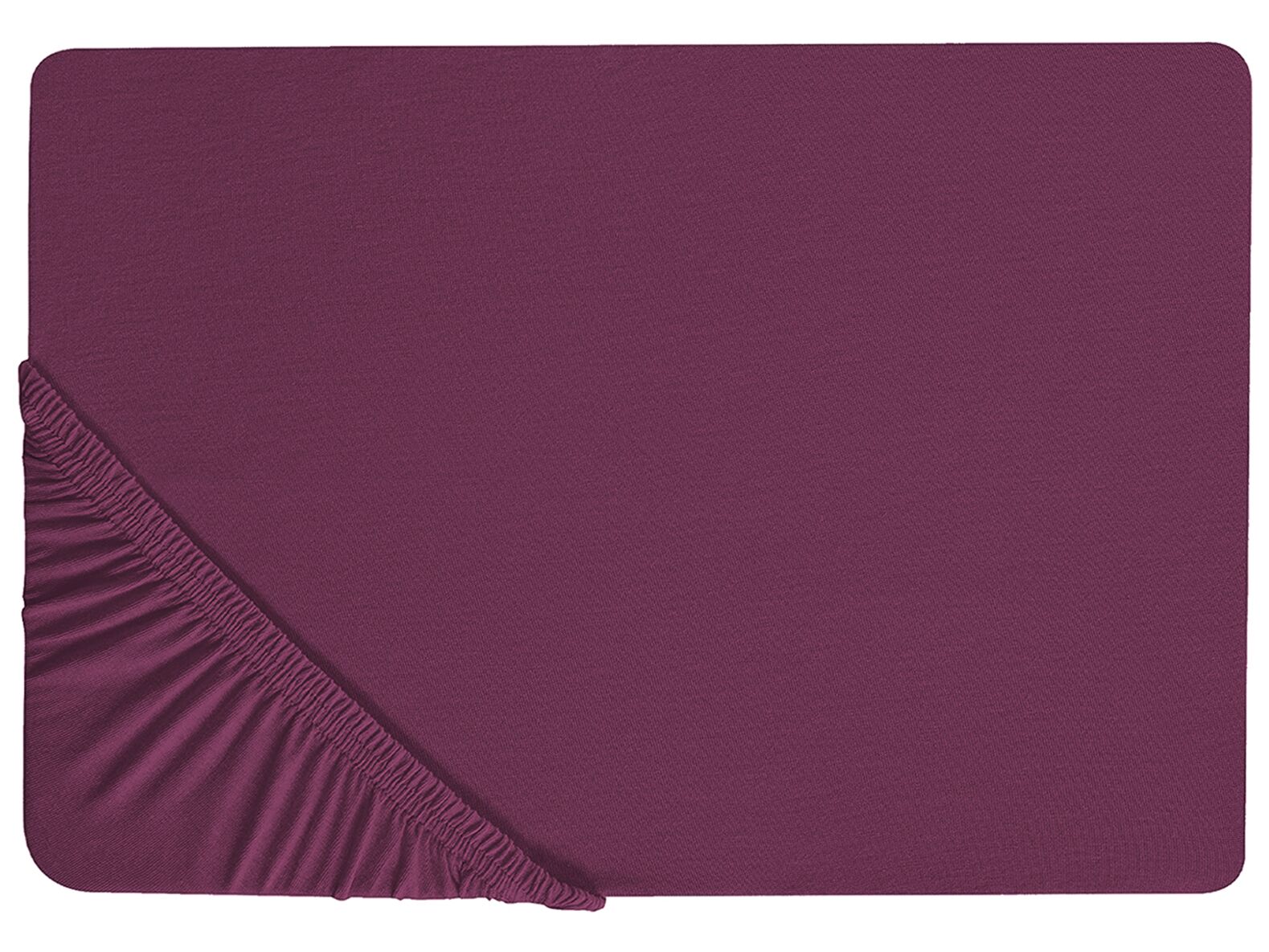 Cotton Fitted Sheet 180 x 200 cm Burgundy JANBU - Gemini Interiors