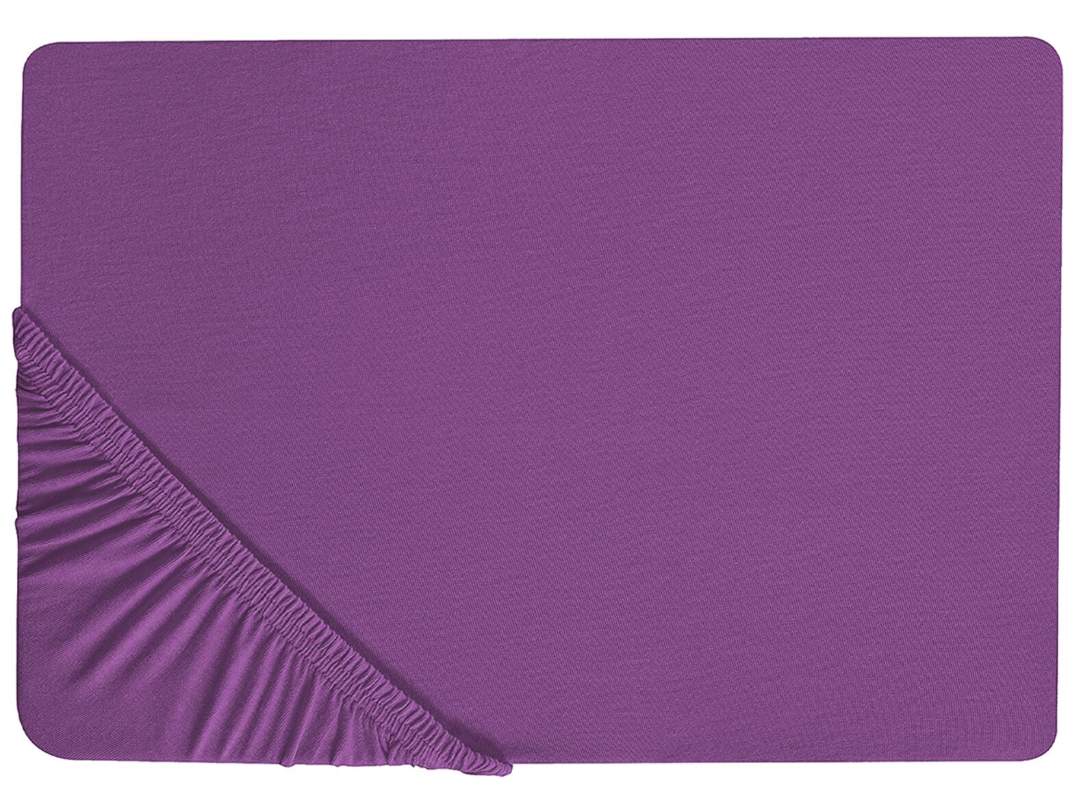 Cotton Fitted Sheet 200 x 200 cm Purple JANBU - Gemini Interiors